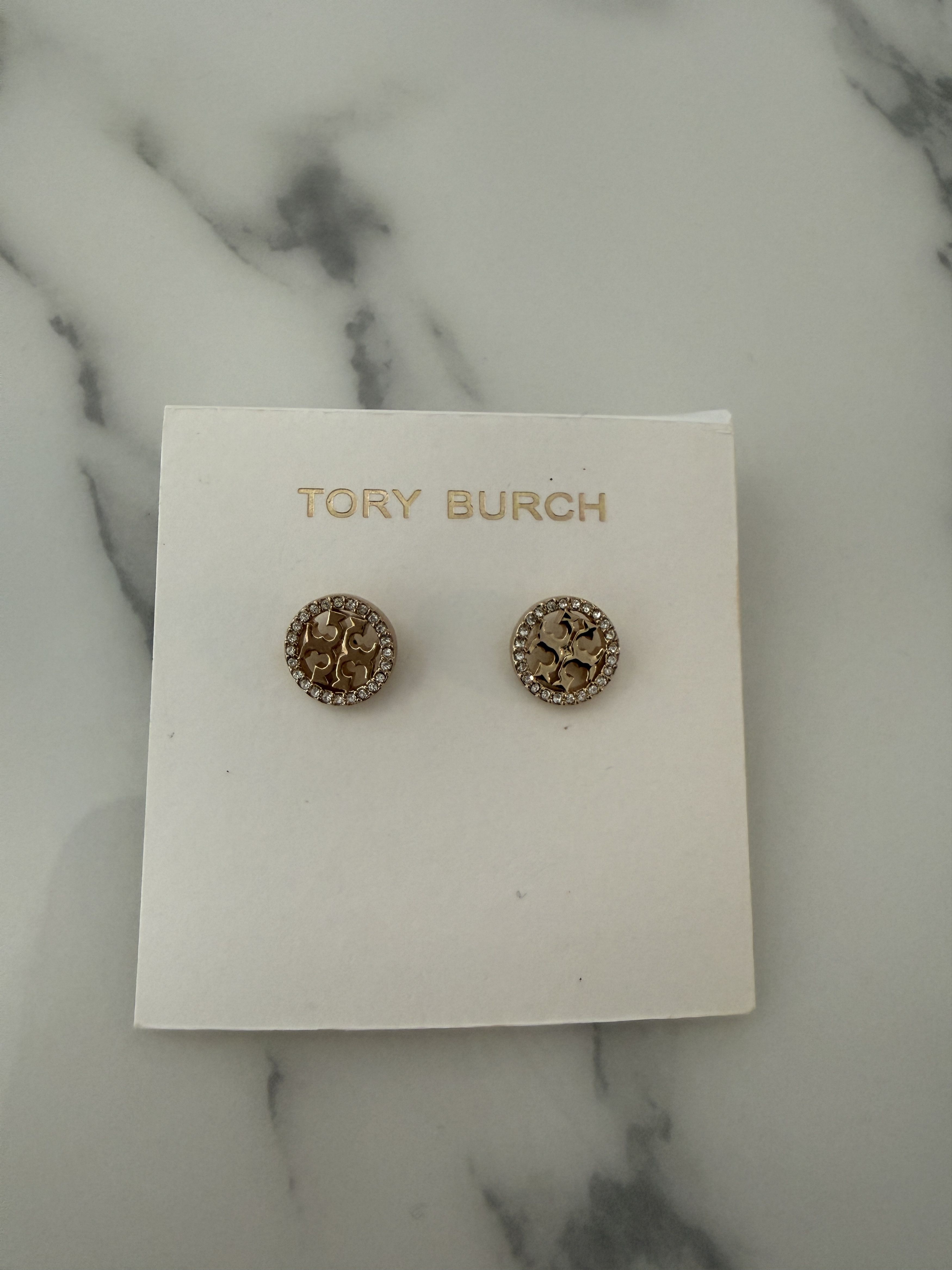 Tory Burch ICON PAVE STUD EARRINGS Size ONE SIZE - 1 Thumbnail