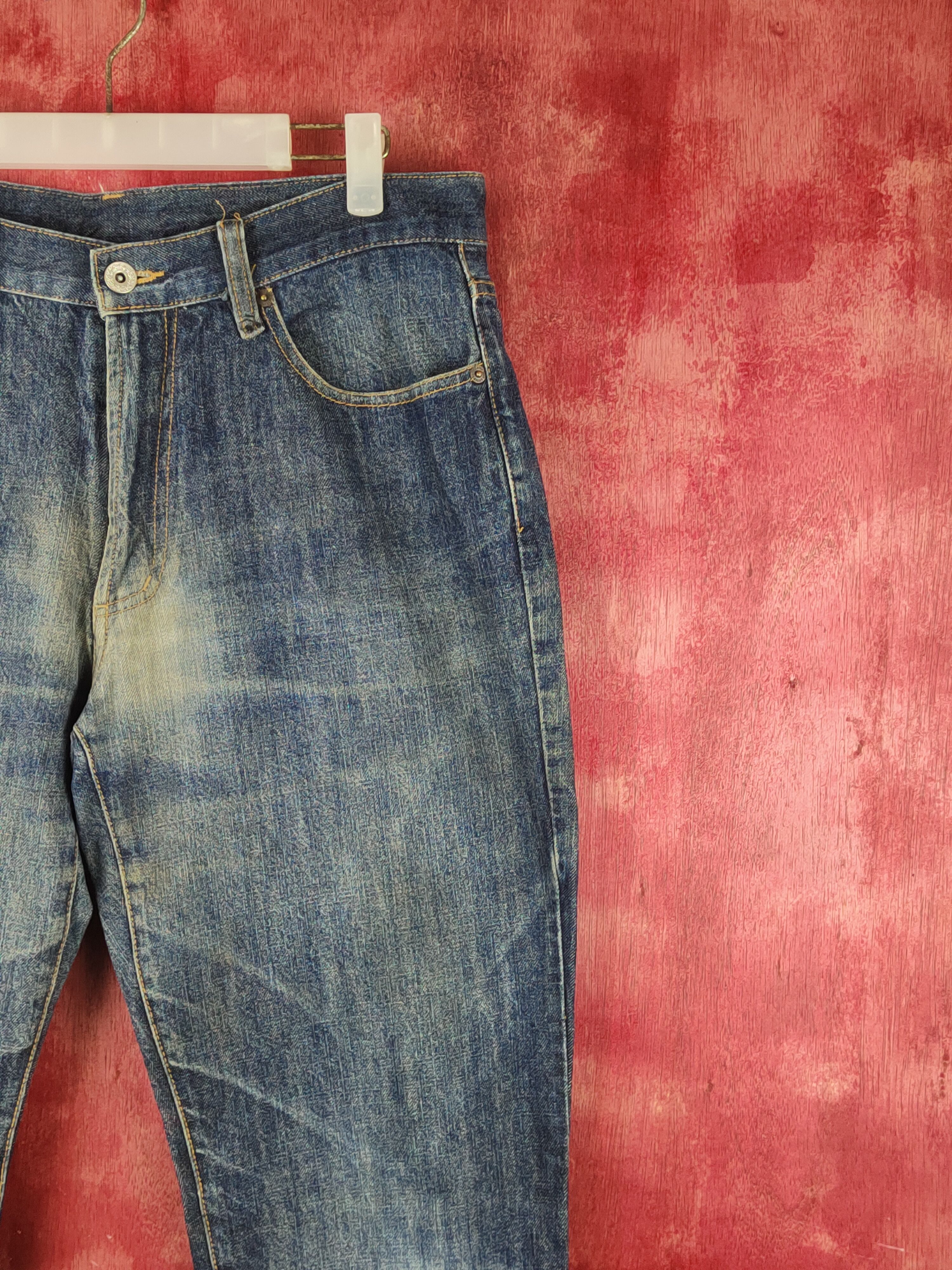 Japanese Brand Japanese Brand Dark Blue Faded jeans Denim #S1548 Size US 34 / EU 50 - 5 Thumbnail