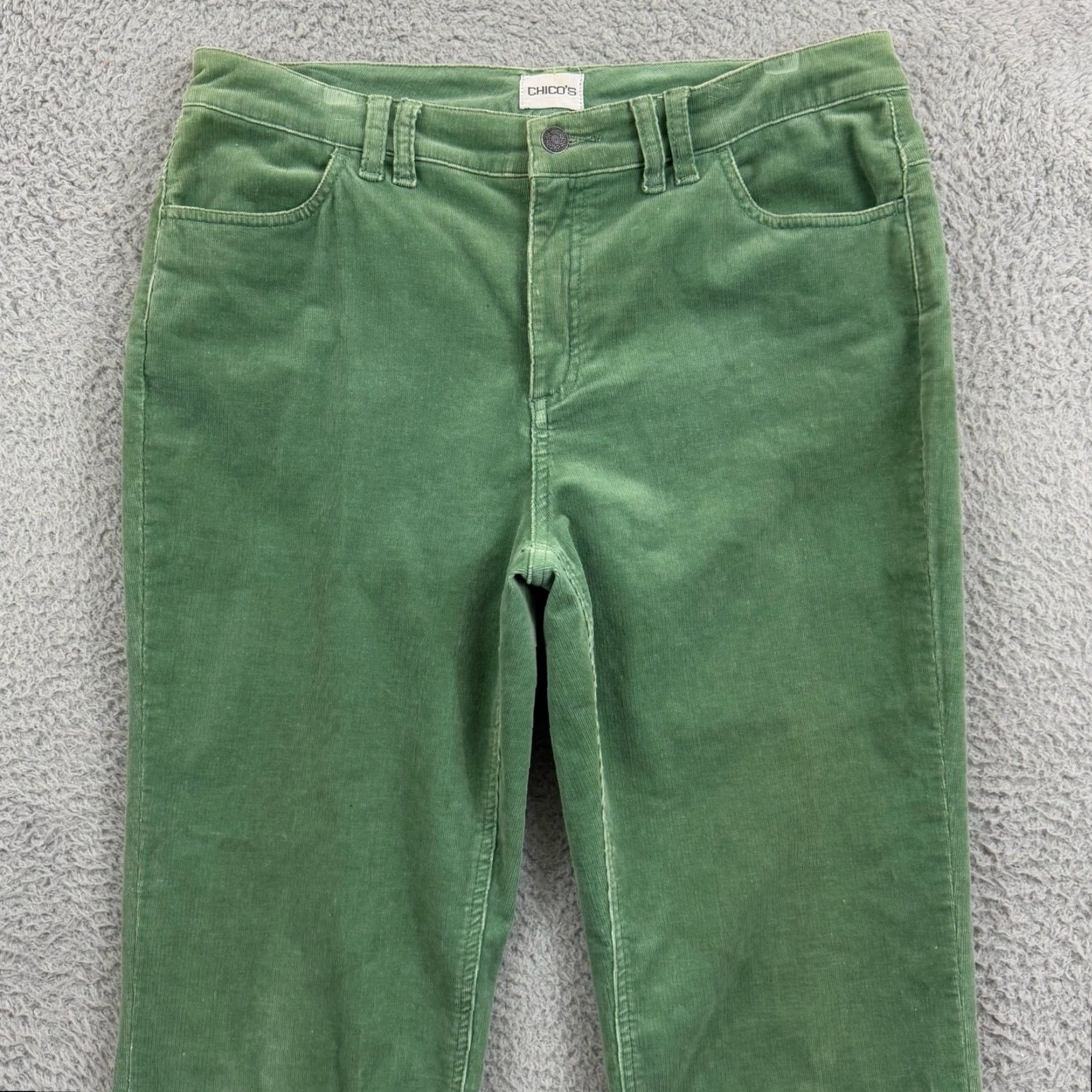 Vintage VINTAGE Chico's Pants Womens 1 Green Corduroy Straight Casual 34x28 Chino Stretch Boyfriend Fit Womens Size 25" / US 0 / IT 36 - 4 Thumbnail