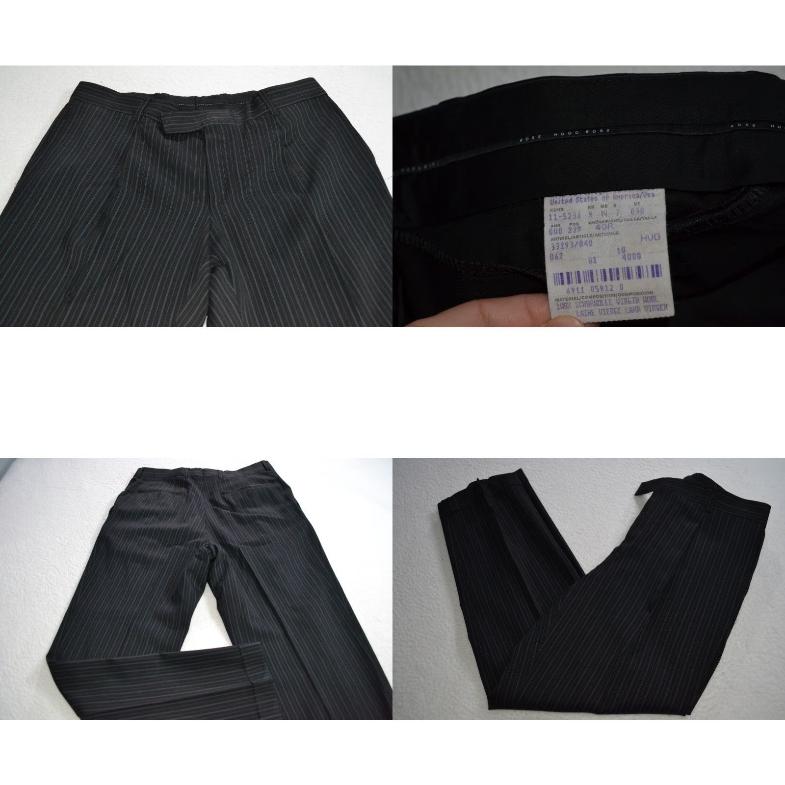 VINTAGE Hugo Boss Men's Suit Jacket Pants Set 40 Regular Wool