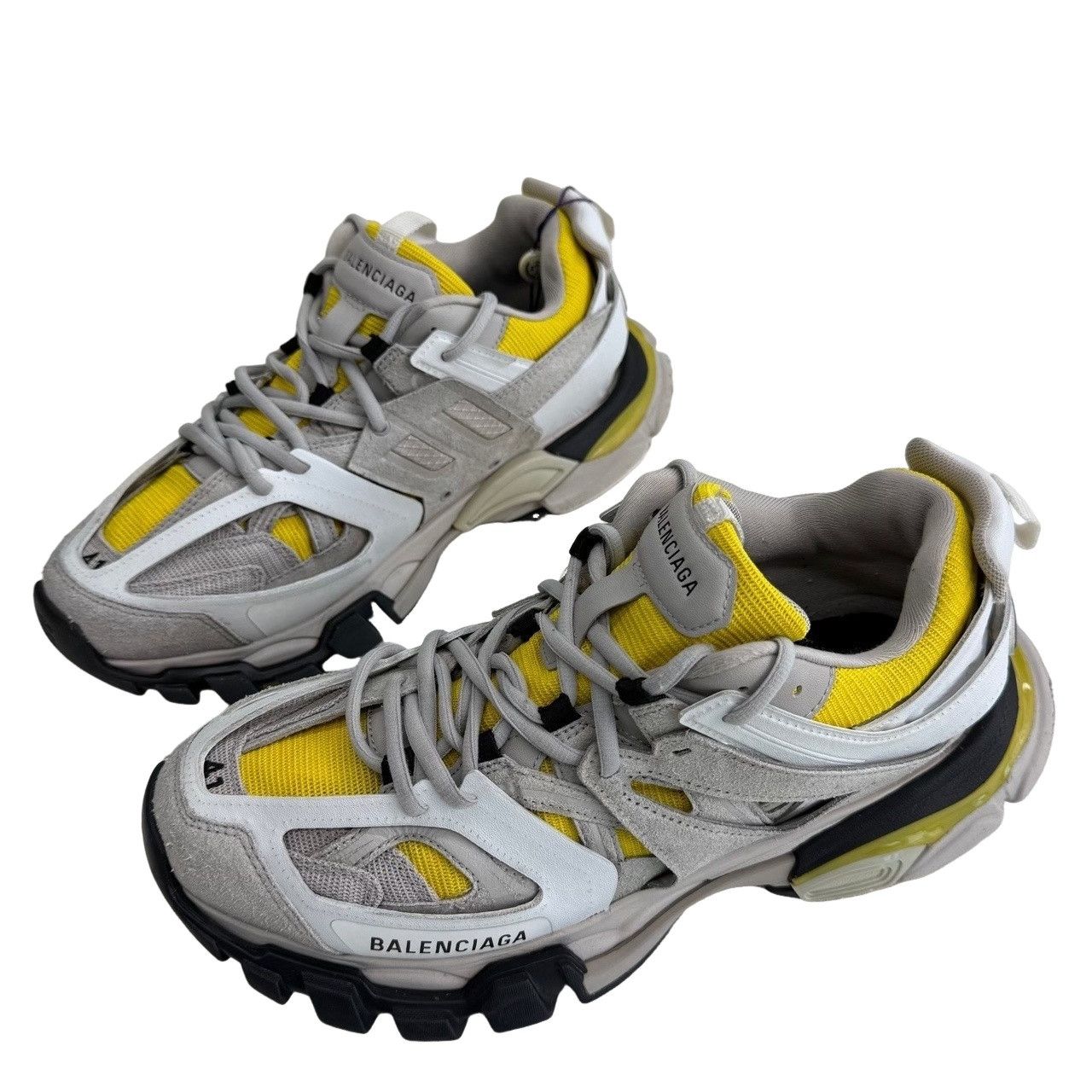 Balenciaga Balenciaga Grey Yellow Track Sneakers Size US 8 Size US 8 / EU 41 - 1 Thumbnail