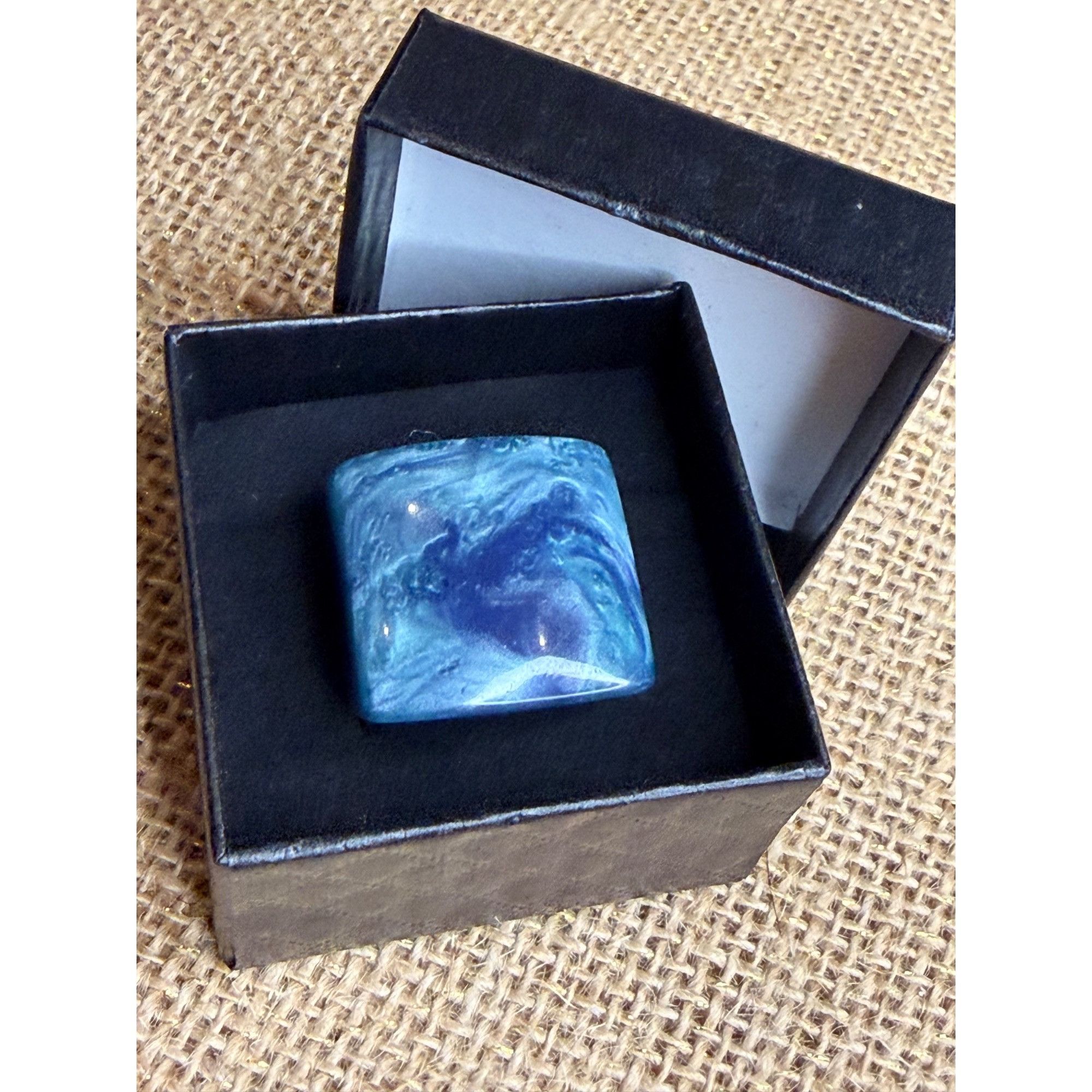 Other Square Blue Resin size 8 Statement Ring In Gift Box Size ONE SIZE - 5 Thumbnail
