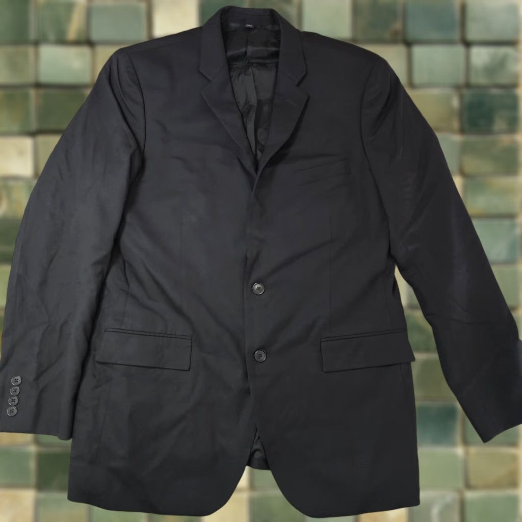 J.Crew J.Crew Thompson Suit Jacket Mens 44L Black Wool Two-Button Notch Lapel Blazer Size 44R - 1 Thumbnail