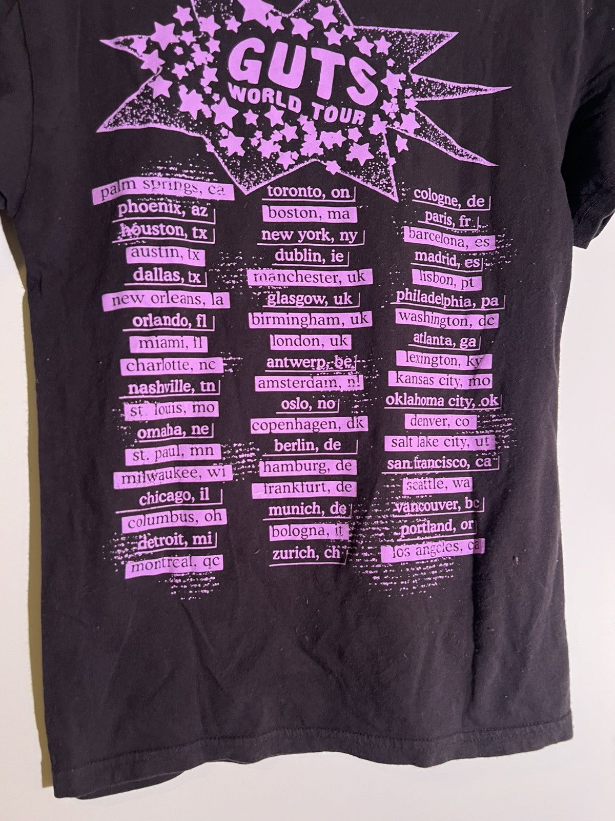 Band Tees Olivia Rodrigo Guts World Tour Singer Artist Distressed Tee Size US XS / EU 42 / 0 - 5 Thumbnail