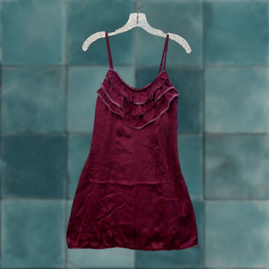 Vintage VINTAGE Esley Slip Dress S Regular Red Satin Edwardian Victorian Size S / US 4 / IT 40 - 1 Thumbnail
