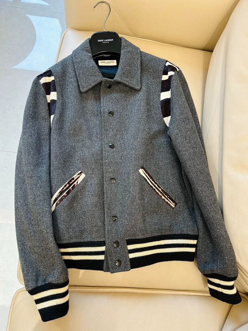 Saint Laurent Paris Saint Laurent Grey Zebra Pattern Baseb