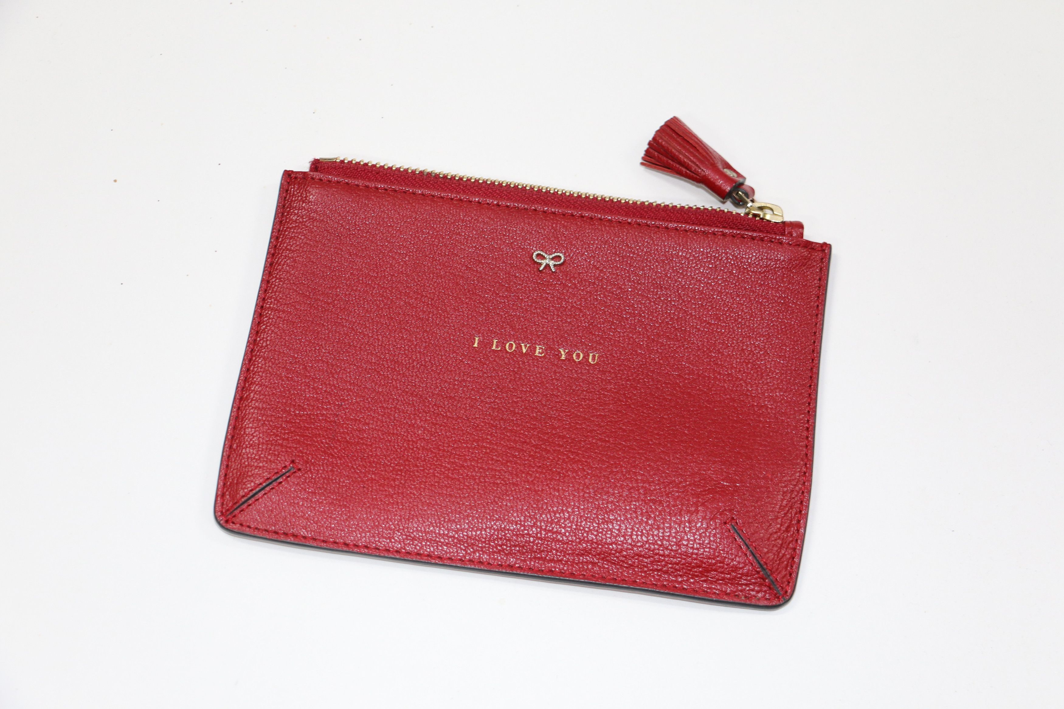 Anya Hindmarch Red Leather Coin Purse "I LOVE YOU" Size ONE SIZE - 1 Thumbnail