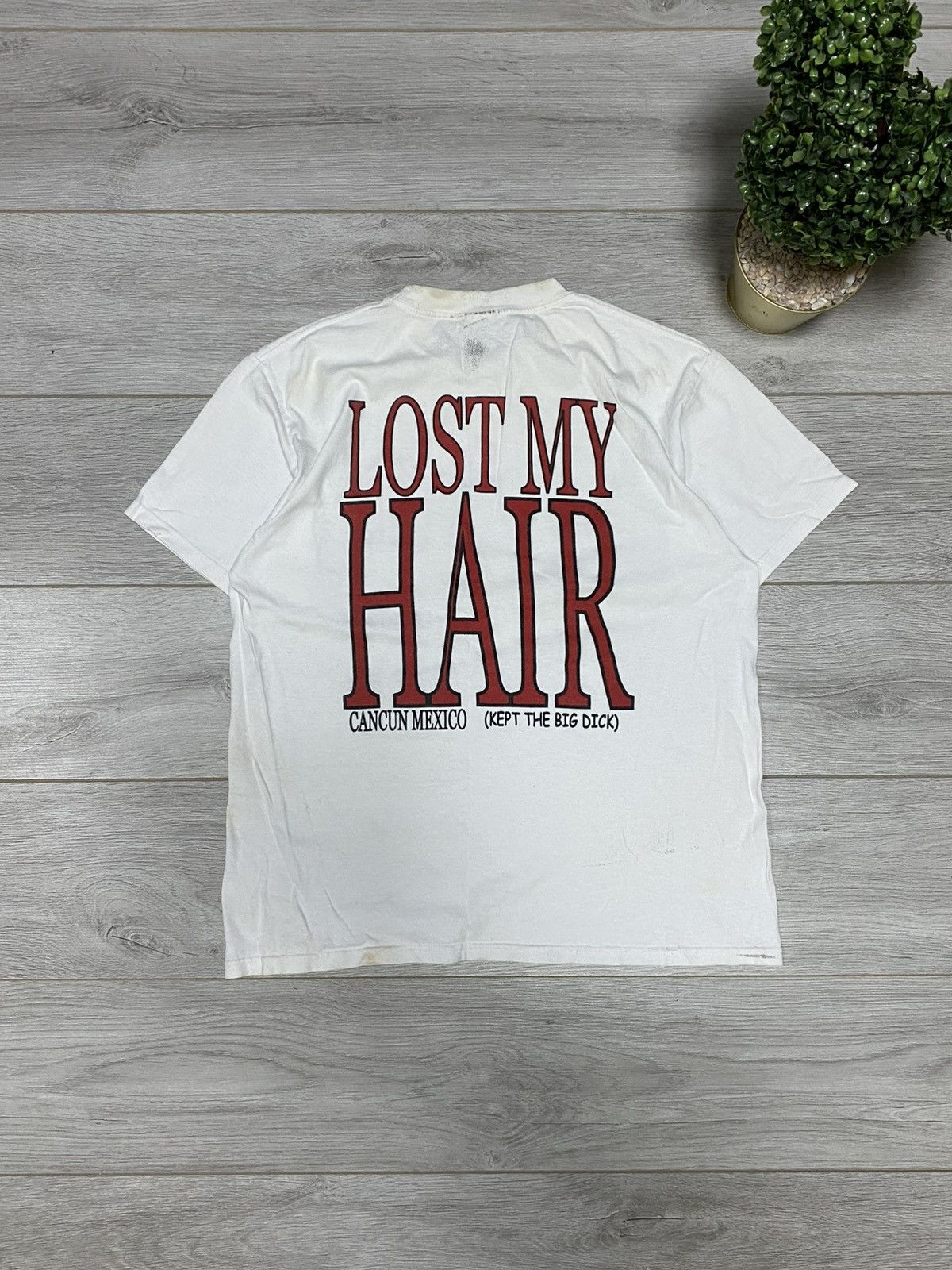 Vintage Lost my hair kept the big dick vintage tee cancun mexico Size US L / EU 52-54 / 3 - 1 Thumbnail