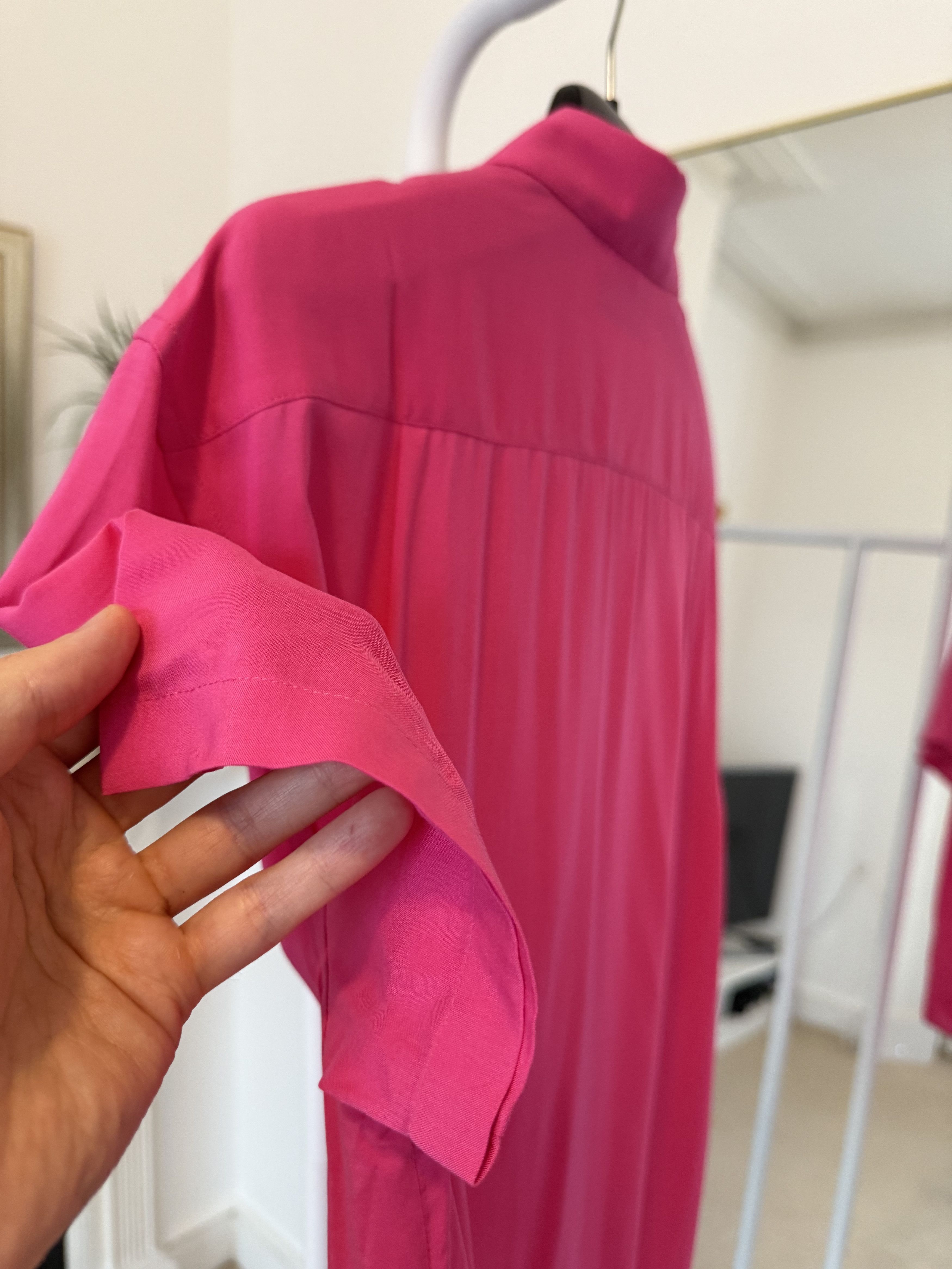 Saint Laurent Paris Saint Laurent Pink Viscose Short Sleeve Shirt Size US M / EU 48-50 / 2 - 5 Thumbnail