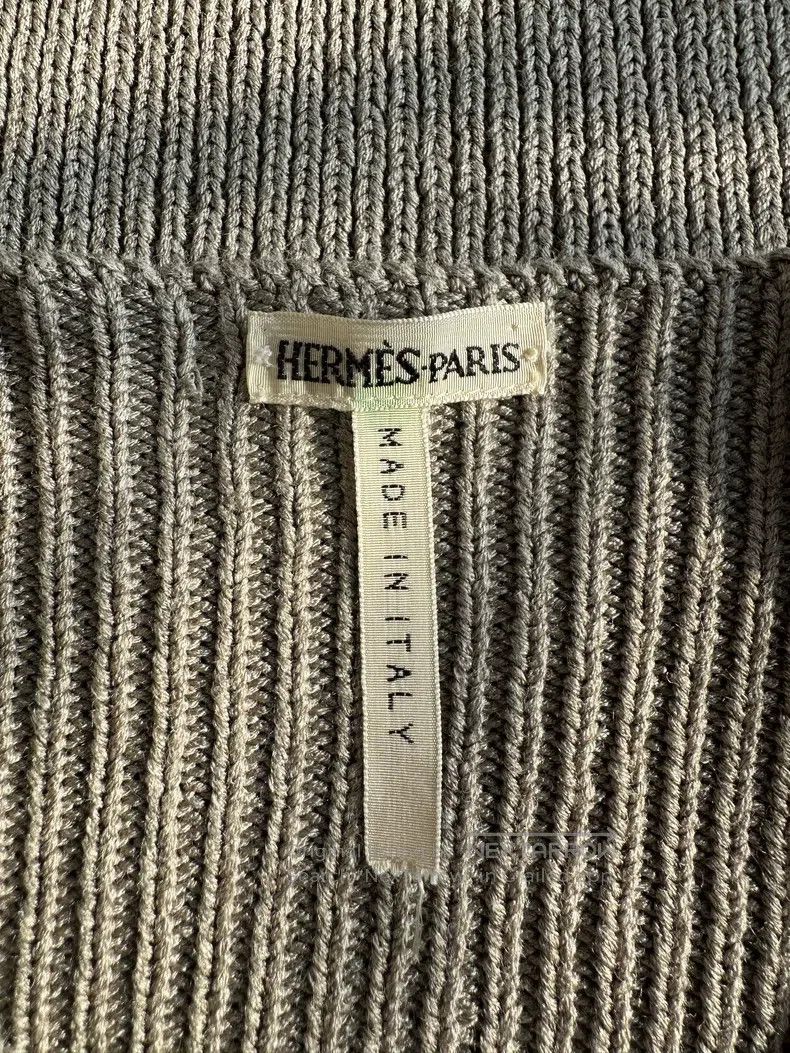 Hermes Hermes Silk Slim Fit Crew Neck Knit Top, Grey Size XS / US 0-2 / IT 36-38 - 7 Thumbnail
