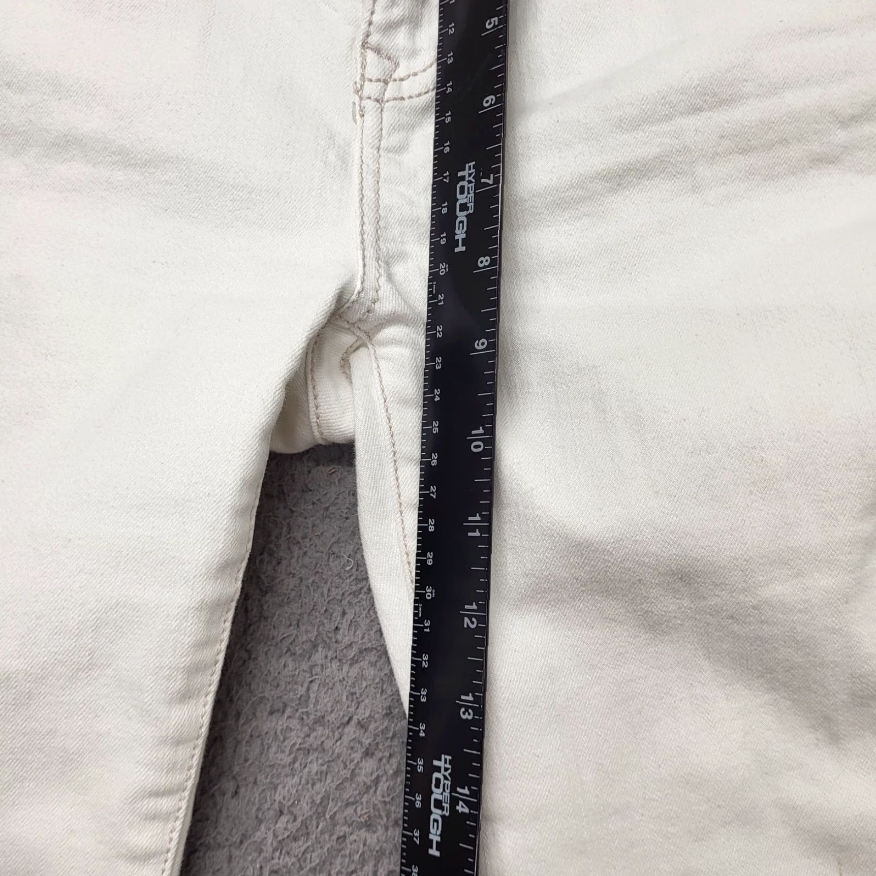 Denime L.A Idol USA Capris Women's Size 11 W33-L21 Ivory Denim Straight Leg Jeans READ Size 32" / US 10 / IT 46 - 6 Thumbnail