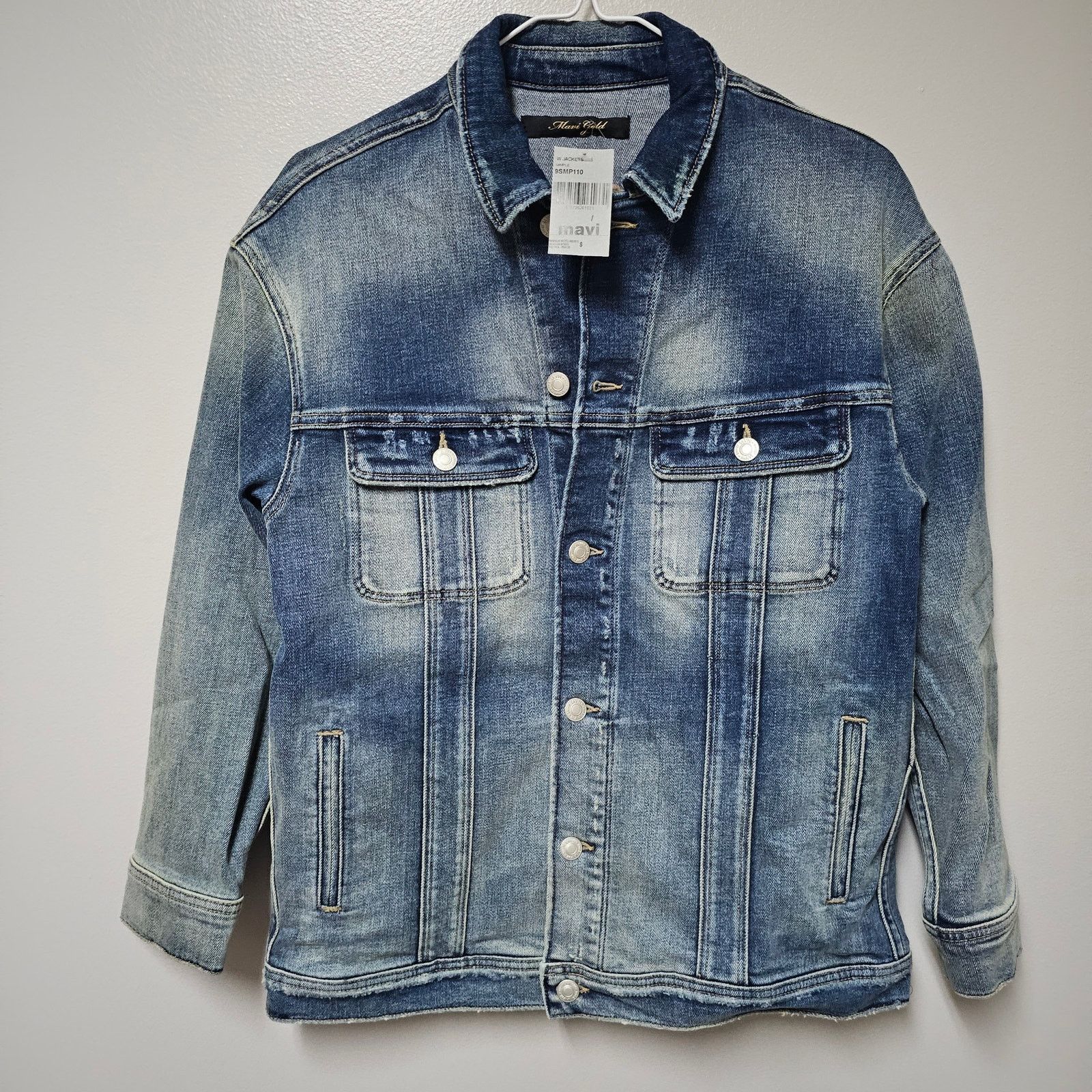 Mavi NWT MAVI Gold Denim Jacket "ROSE" Embroidery on Back Size S Size S / US 4 / IT 40 - 1 Thumbnail
