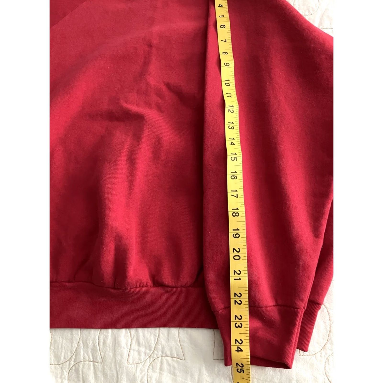 Fruit Of The Loom VINTAGE Fruit of the Loom Sweatshirt Womens XL Red Logo Raglan Sleeve Crew Neck Pullover Casual Wear Made in USA 90s Retro Outdoor Activewear Size XL / US 12-14 / IT 48-50 - 6 Thumbnail
