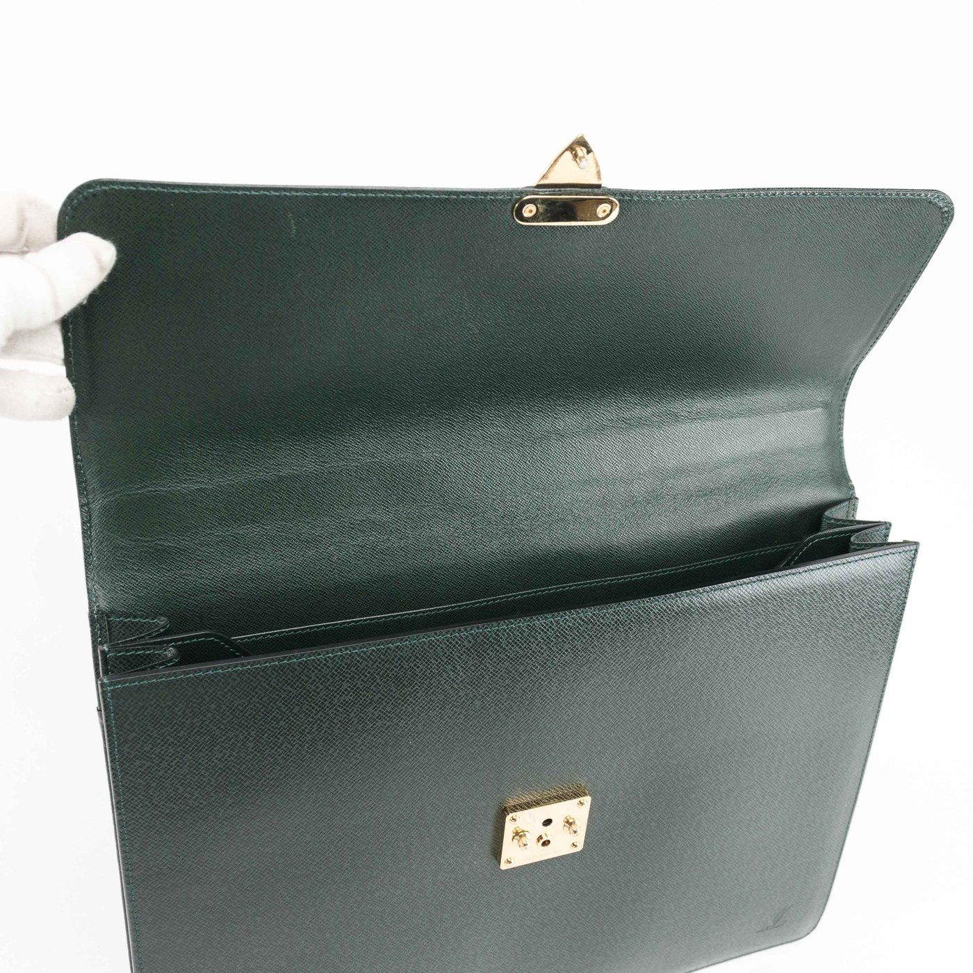Louis Vuitton Louis Vuitton Green Taiga Leather Robusto Briefcase Size ONE SIZE - 11 Thumbnail