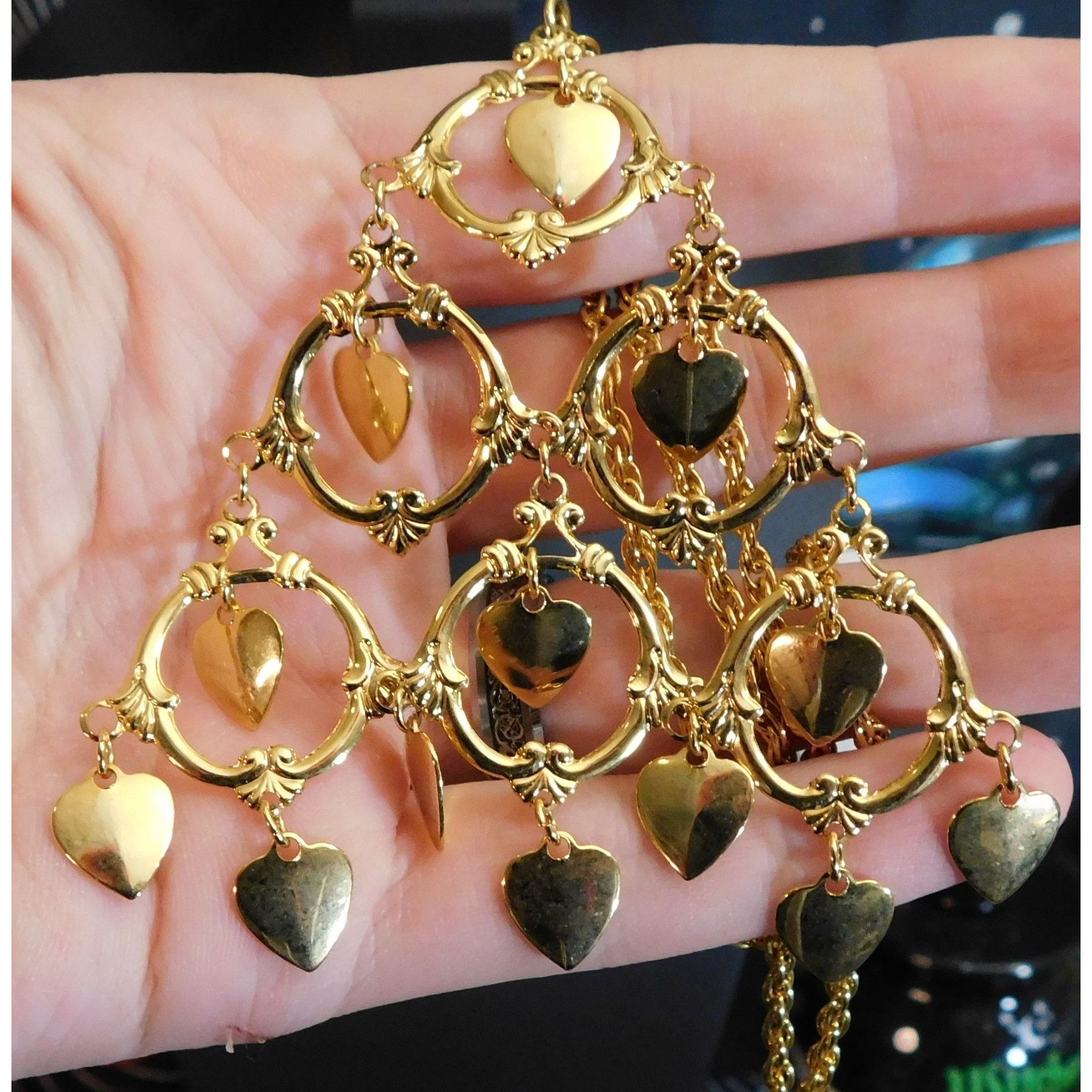 Other Vintage Heart Chandelier Triangle Necklace Size ONE SIZE - 3 Thumbnail