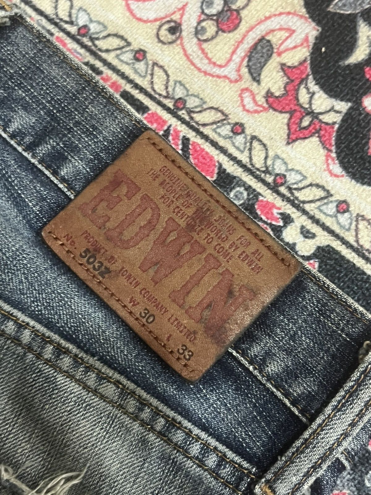 Edwin Vintage Japanese Brand Edwin 503Z Mud Blue Distressed Jeans Size US 30 / EU 46 - 8 Thumbnail