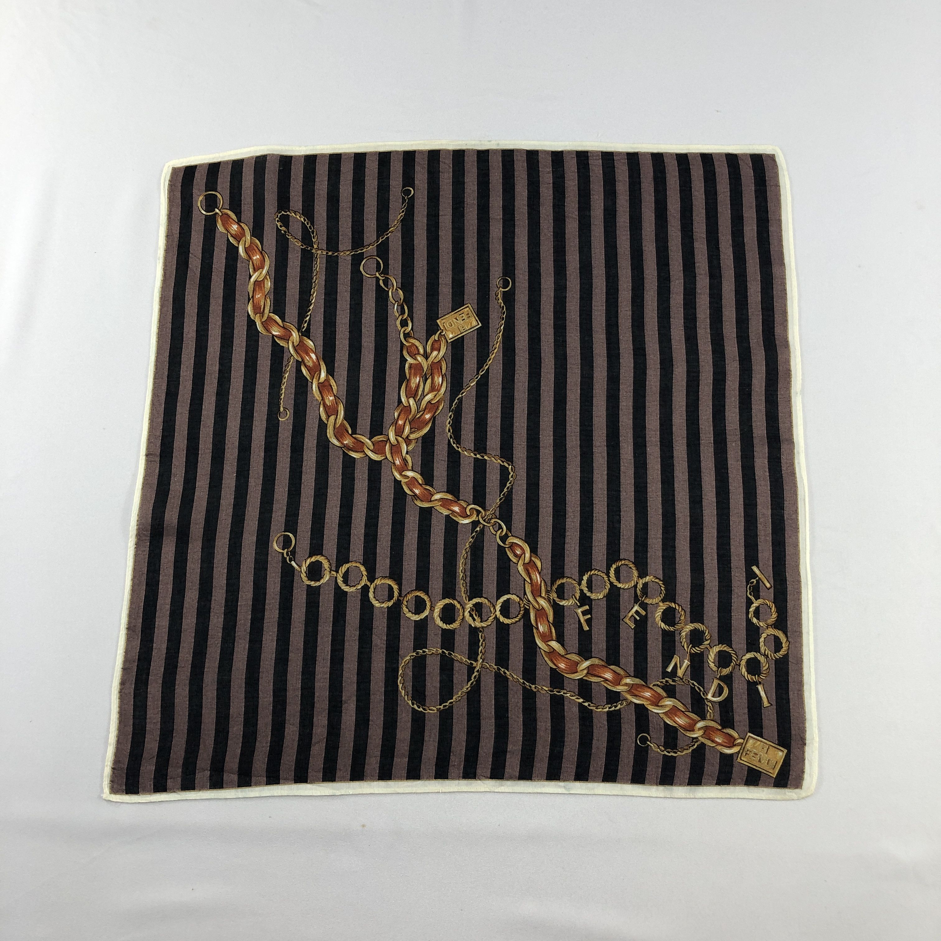 Japanese Brand Fendi Monogram FF Handkerchief Neckerchief Bandana H2989 Size ONE SIZE - 1 Thumbnail