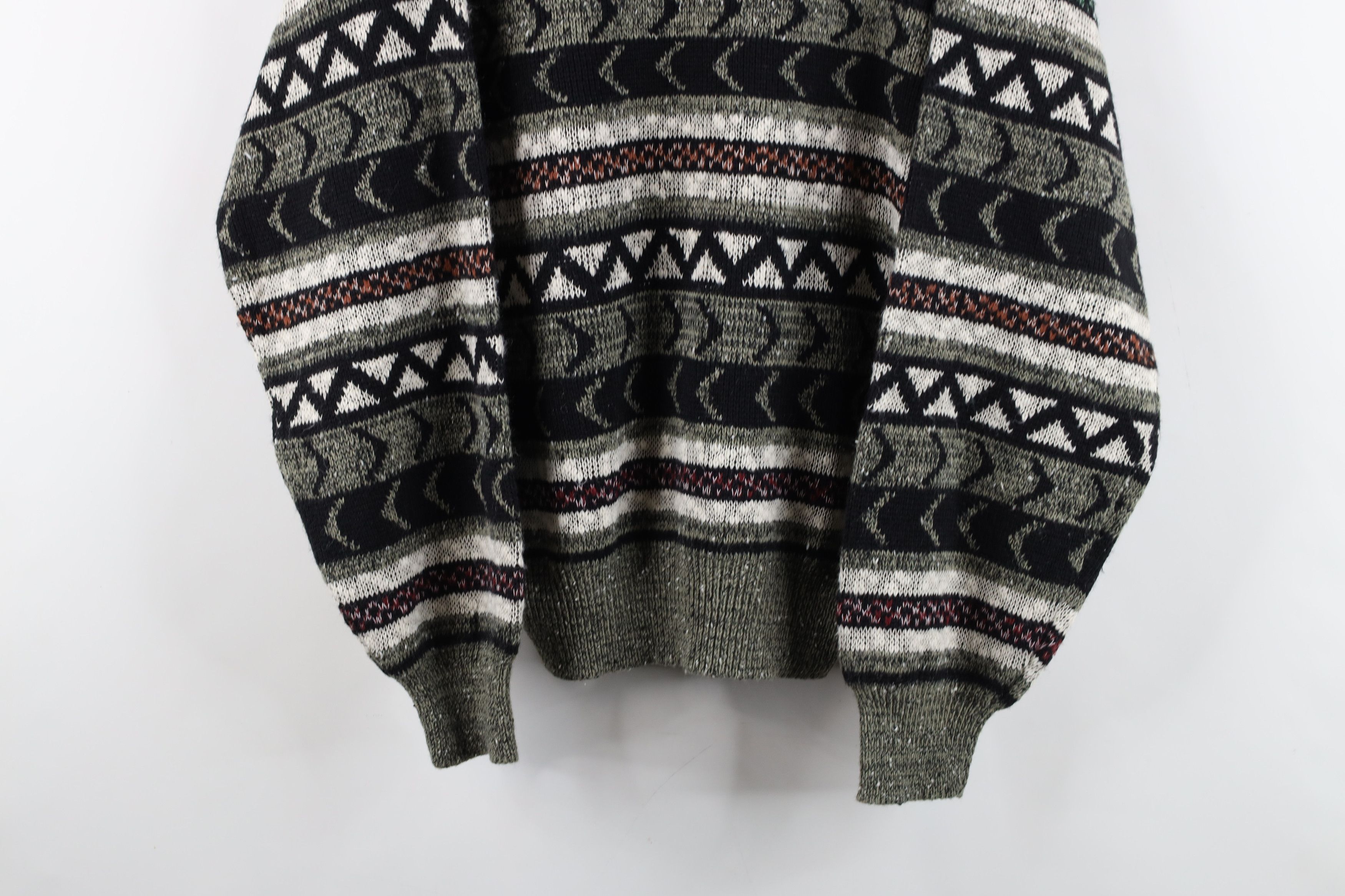 Vintage Vintage 90s Coogi Style Geometric Striped Knit Sweater Size US L / EU 52-54 / 3 - 3 Thumbnail