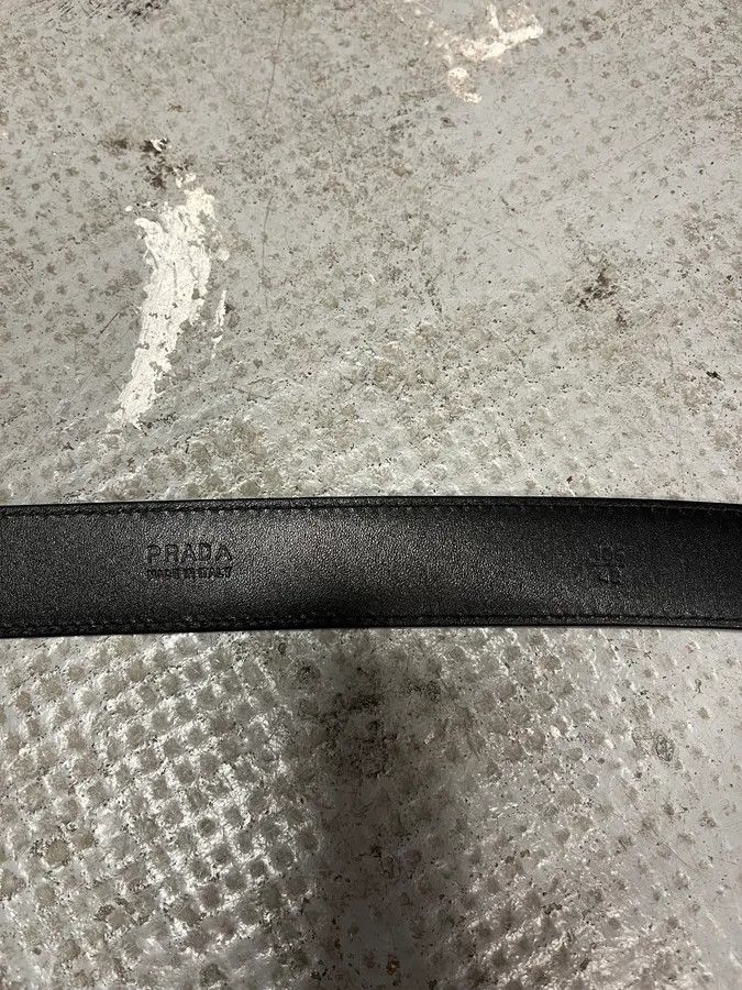 Prada × Vintage Prada Black Leather Belt Size ONE SIZE - 8 Thumbnail