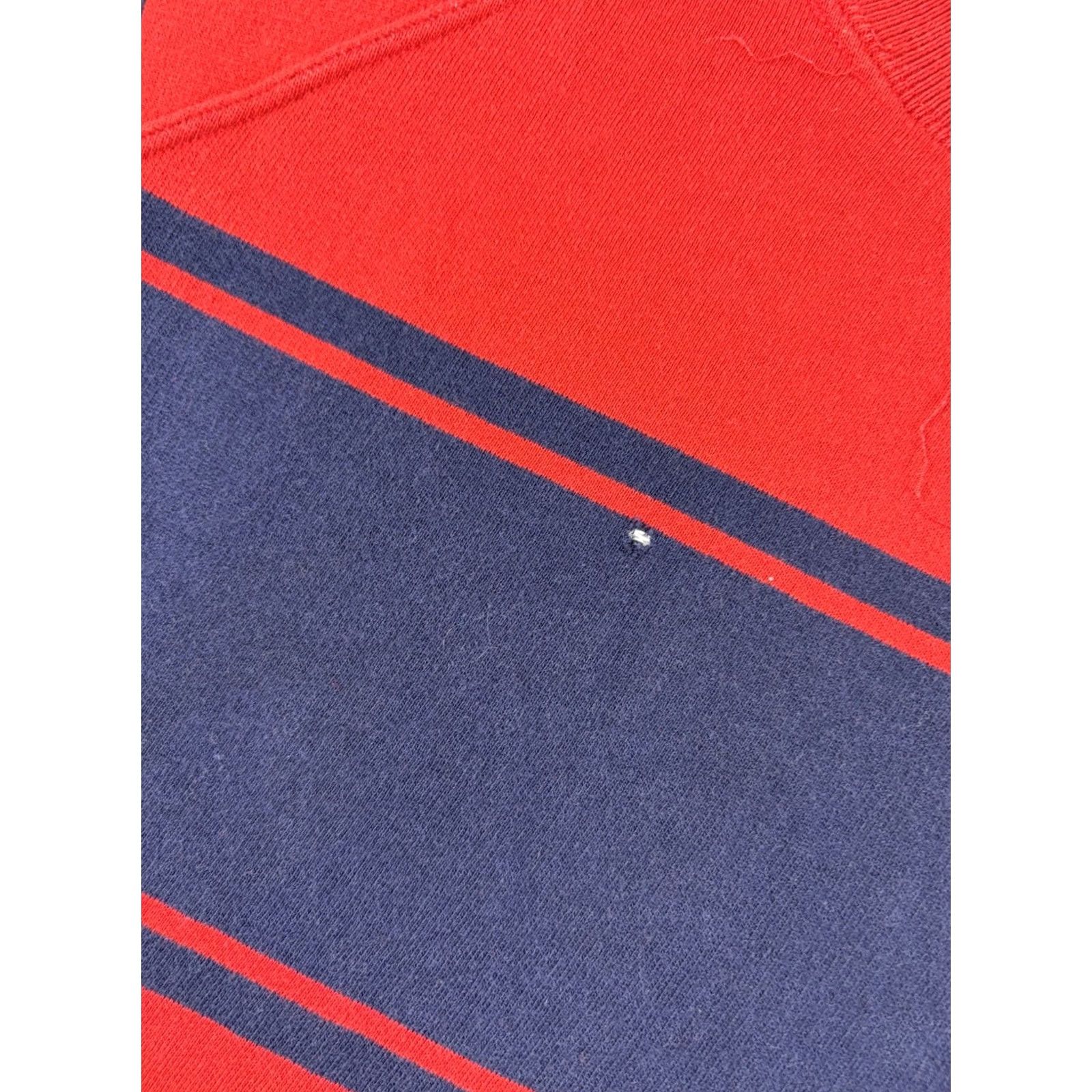 Nautica VINTAGE Nautica Sweatshirt Crewneck Striped Blue Red 90s M Men Little Holes Included Size US M / EU 48-50 / 2 - 4 Thumbnail