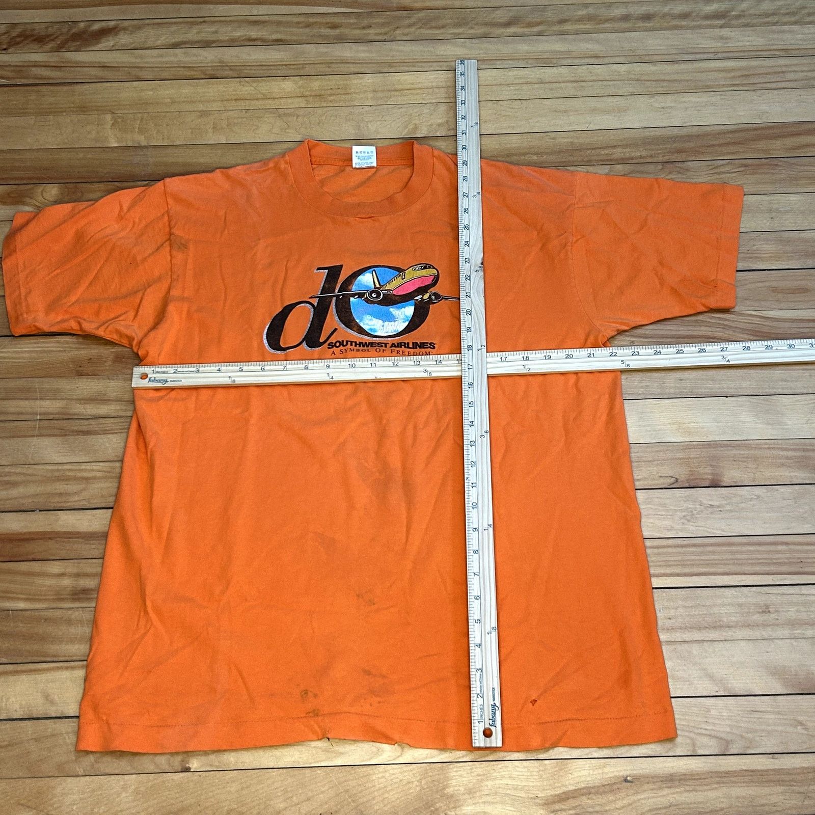 Fruit Of The Loom Vintage 90s Orange Southwest Flights T-Shirt XL Size US XL / EU 56 / 4 - 3 Thumbnail