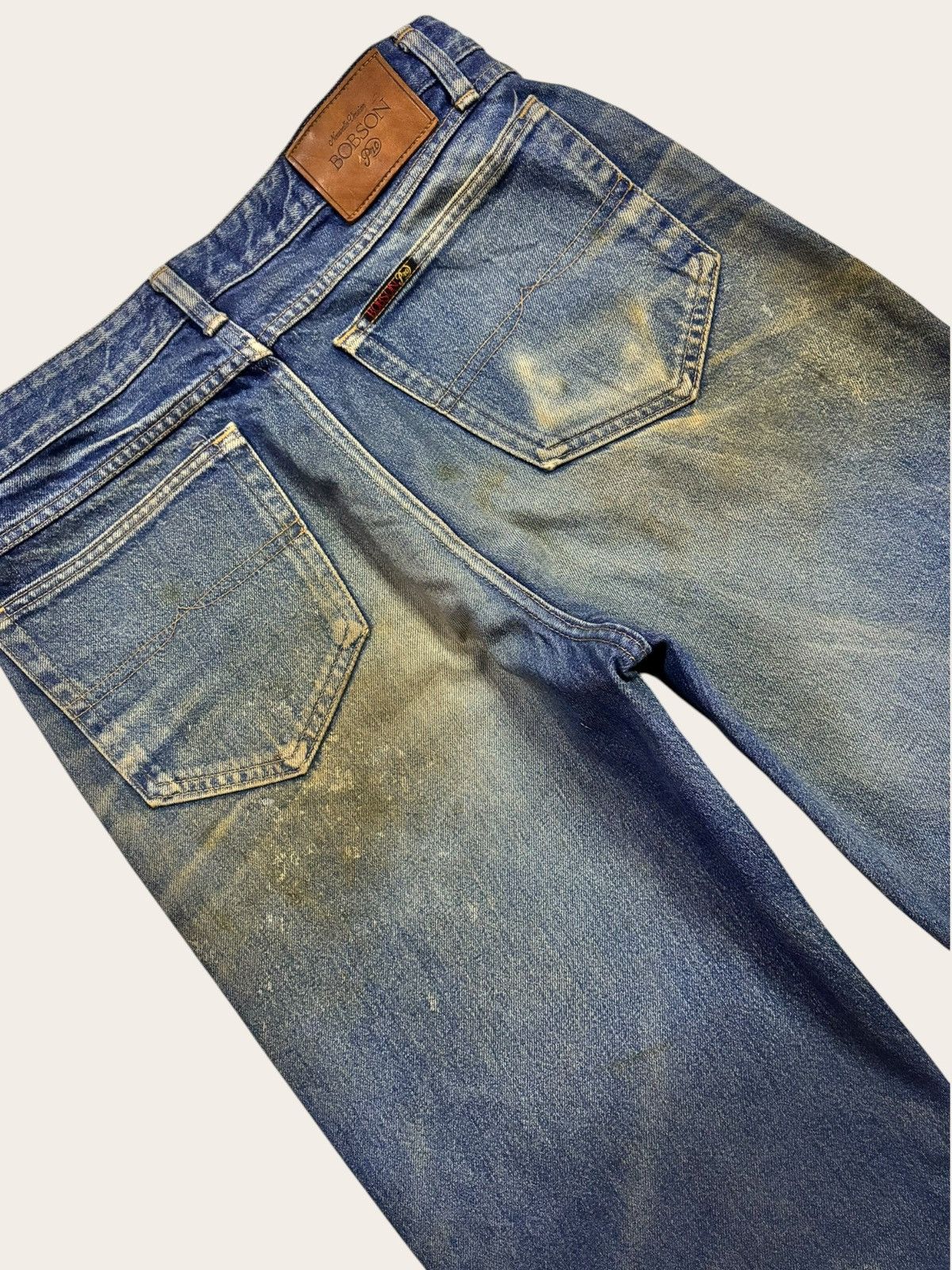 Junya Watanabe Vtg Japan Bobson Heavy Yellow Rusty Washed Distress Jeans Size US 34 / EU 50 - 5 Thumbnail