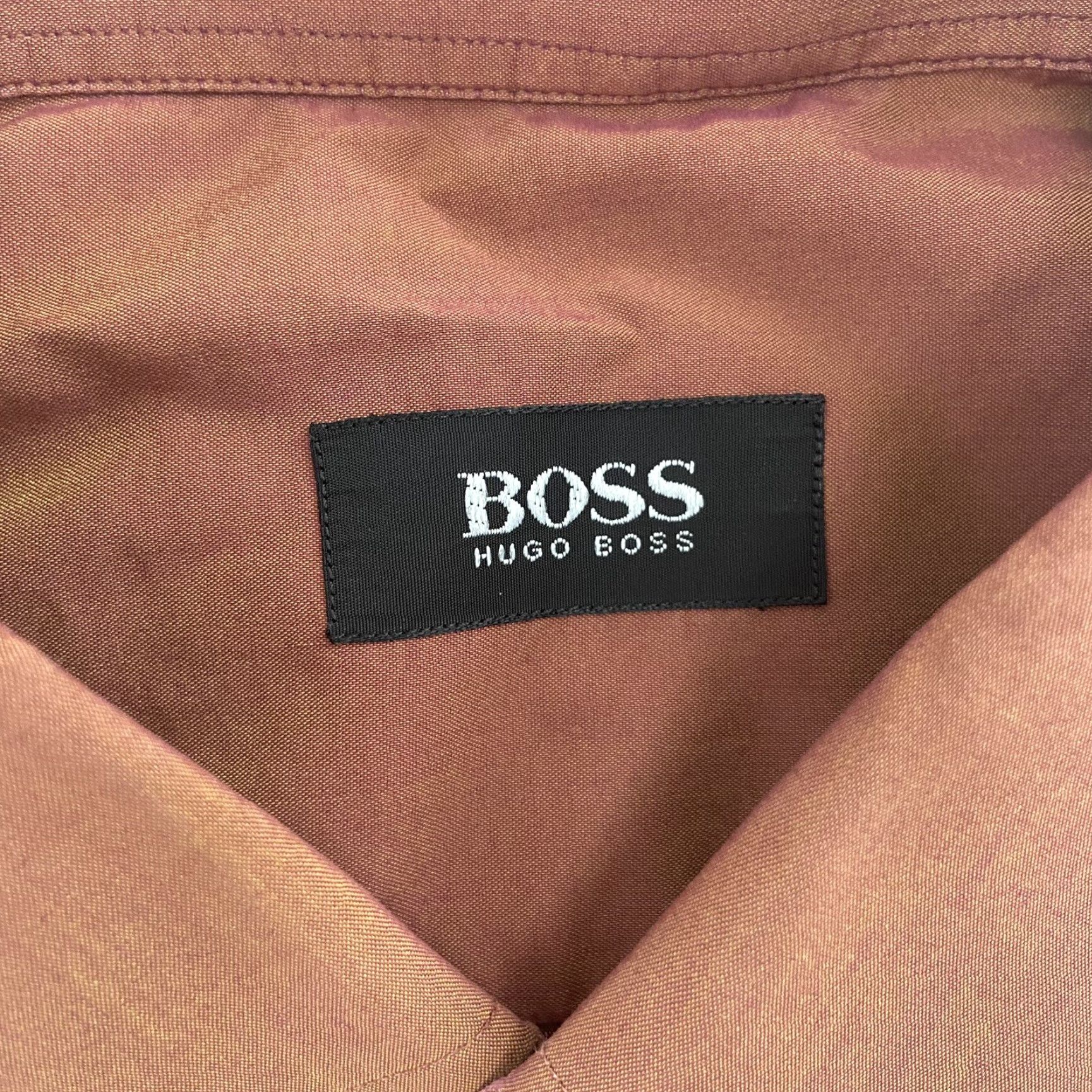 Hugo Boss HUGO BOSS Shirt Adult 17 34/35 Button-Up Long Sleeve Color Shift Orange Yellow Casual Mens Regular size 17 Color Shift Size US XL / EU 56 / 4 - 4 Thumbnail