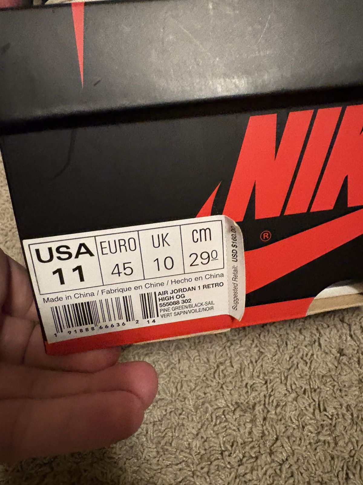 Jordan Brand Jordan retro 1 Pine Green OG Size US 11 / EU 44 - 6 Thumbnail
