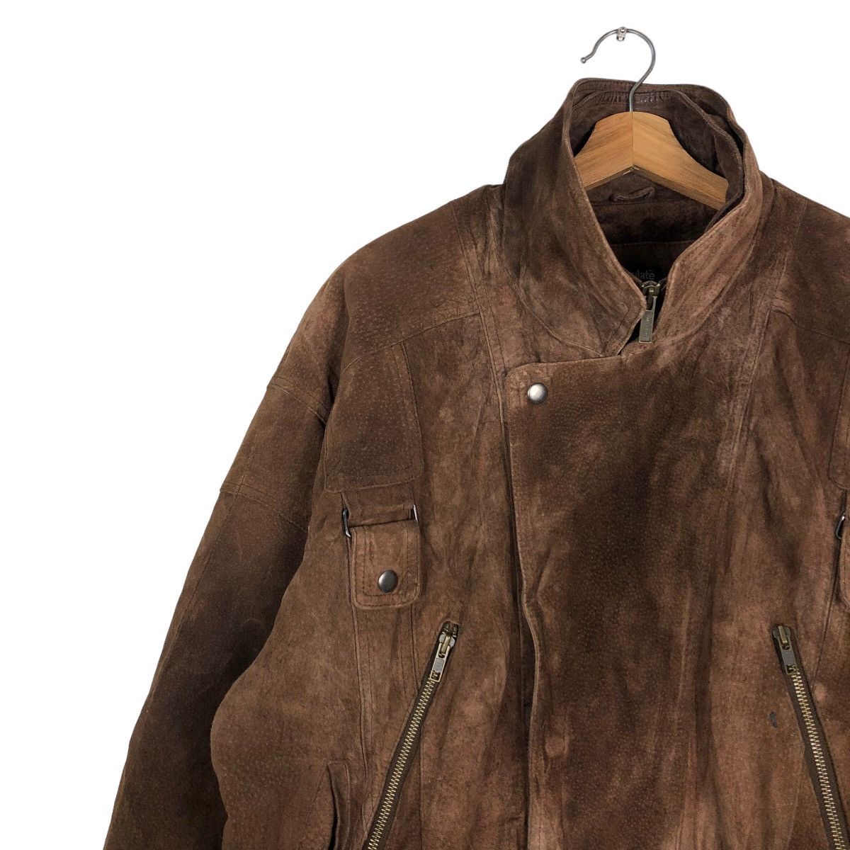 Issey Miyake 🔥Vintage Genuine Leather Jacket Biker Wilsons Leather Size US L / EU 52-54 / 3 - 7 Thumbnail