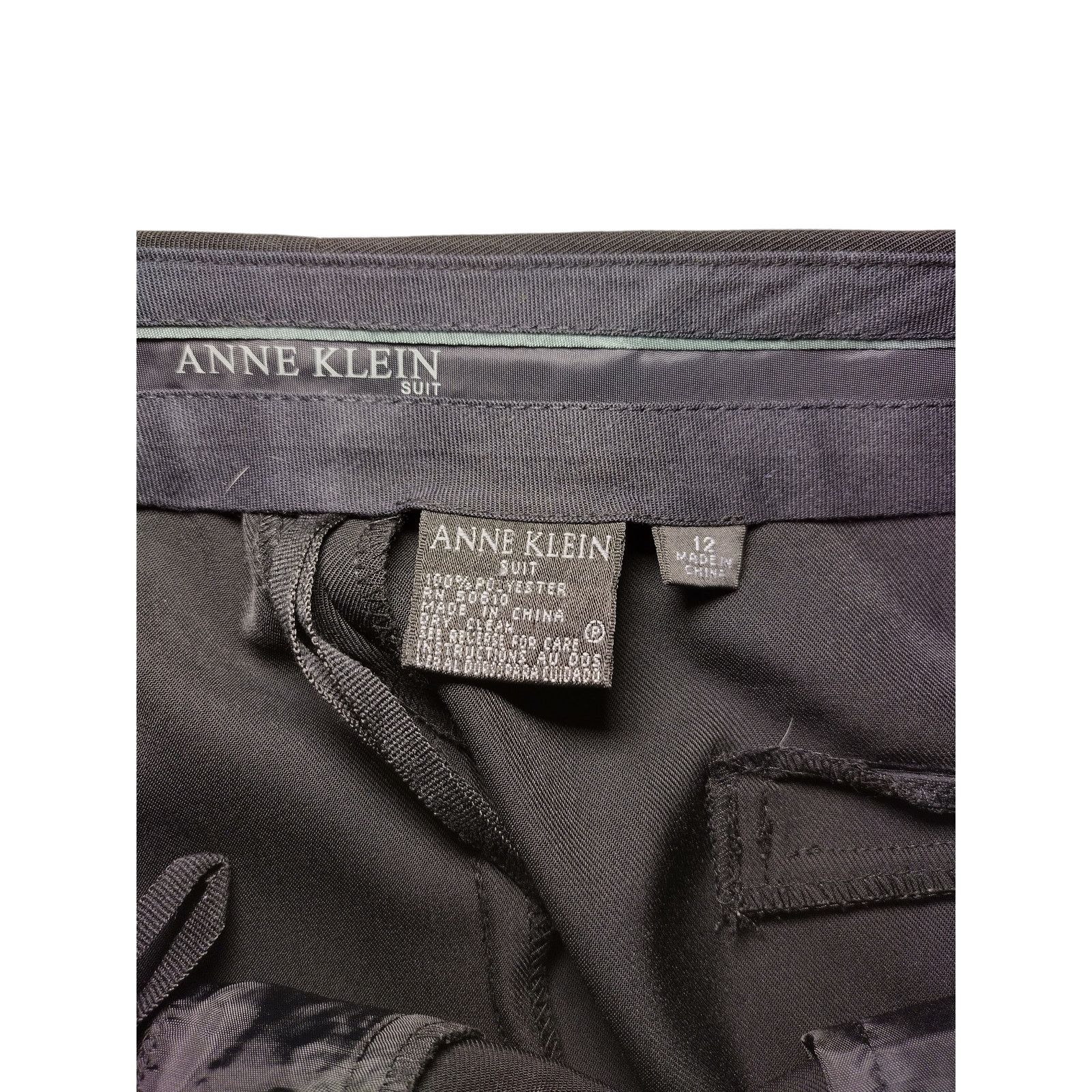 Anne Klein Anne Klein Womens Dress Pants Straight Leg Pockets Black Size 34" / US 12 / IT 48 - 7 Thumbnail