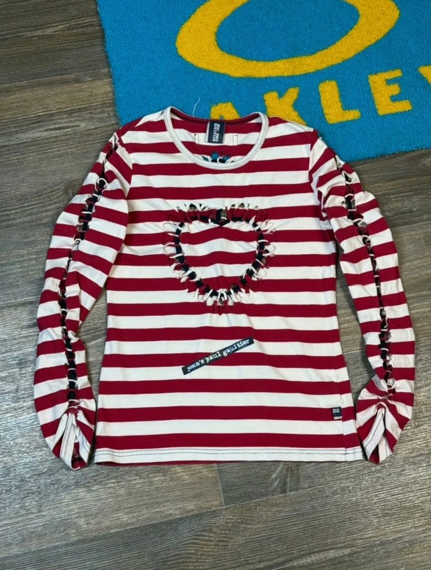 Jean Paul Gaultier Jean Paul Gaultier Red Heart Anchor Longsleeve Size S / US 4 / IT 40 - 1 Thumbnail