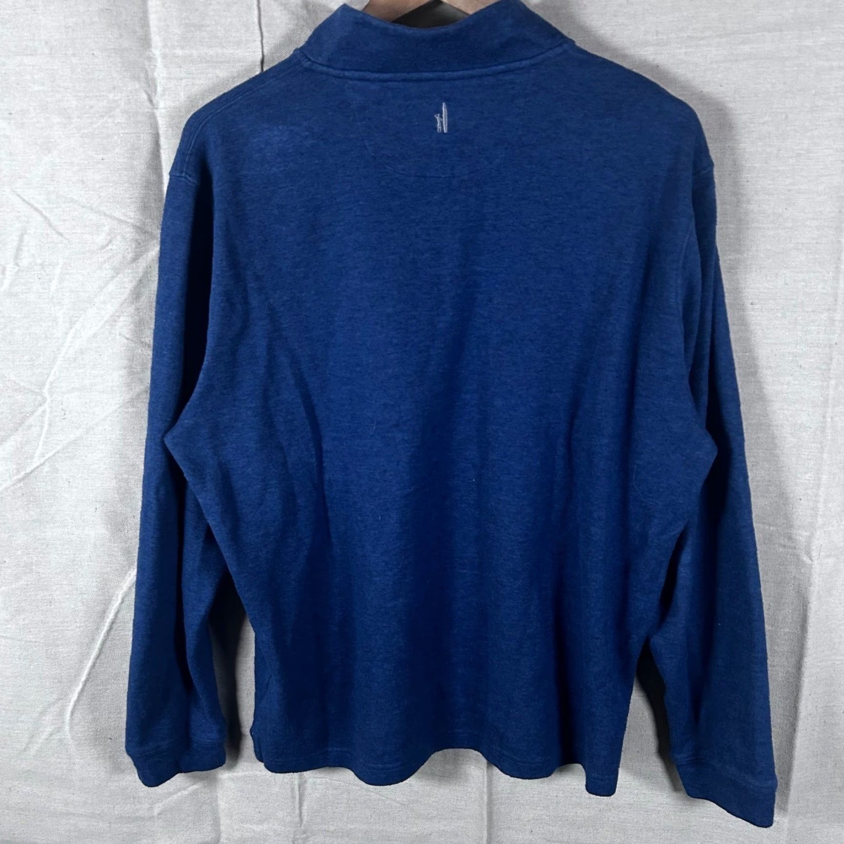 johnnie-O Johnnie-O Mens Large Blue Heathered Quarter Button Mock Neck Pullover Sweater Size US L / EU 52-54 / 3 - 4 Thumbnail