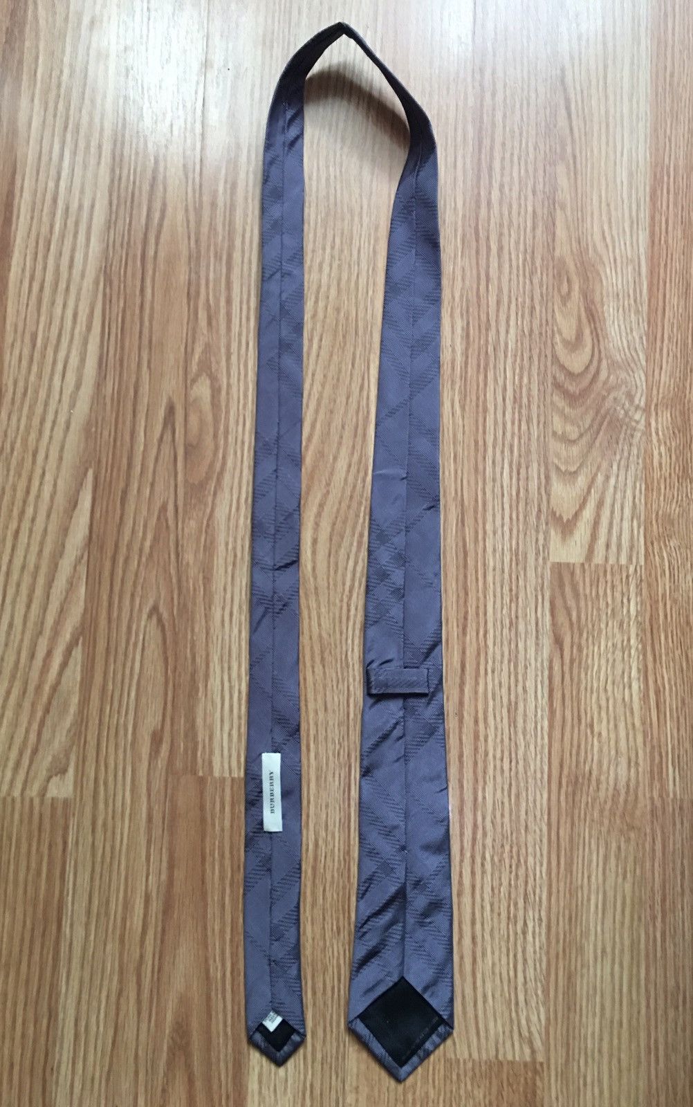 Burberry Burberry Metalic Gray Check Plaid Silk Mens Tie Size ONE SIZE - 9 Thumbnail