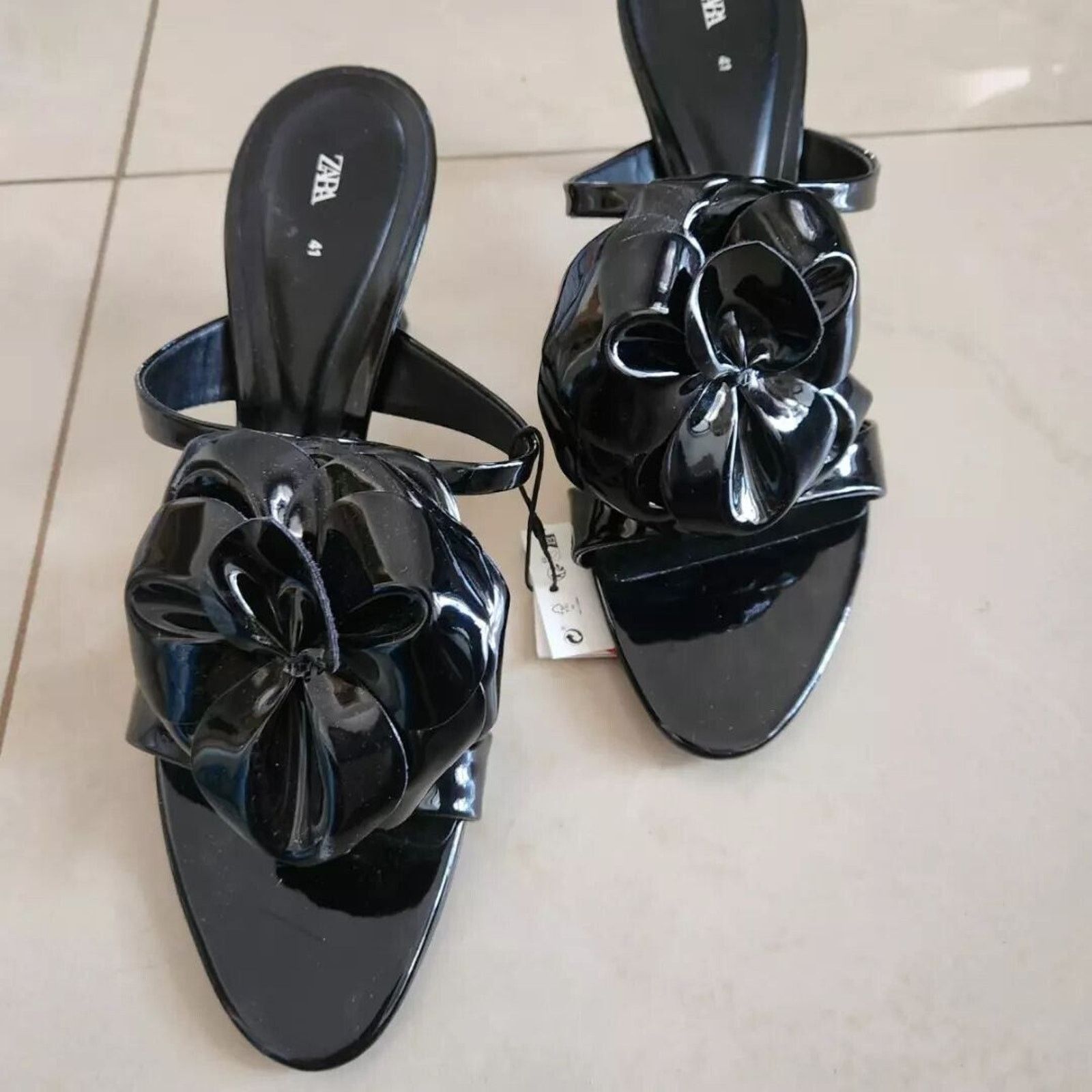 Zara ZARA Rosette Heels Strappy Sandals Feminine Statement Shoes Size US 7.5 / IT 37.5 - 13 Thumbnail
