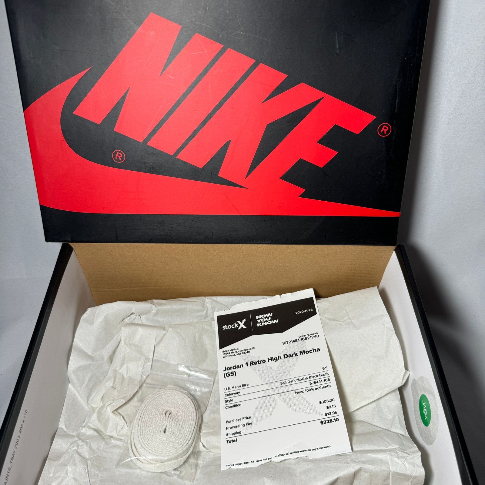 Jordan Brand × Nike Size 6 Air Jordan 1 Retro High OG GS Dark Mocha Men's Shoes Size US 6 / EU 39 - 10 Thumbnail