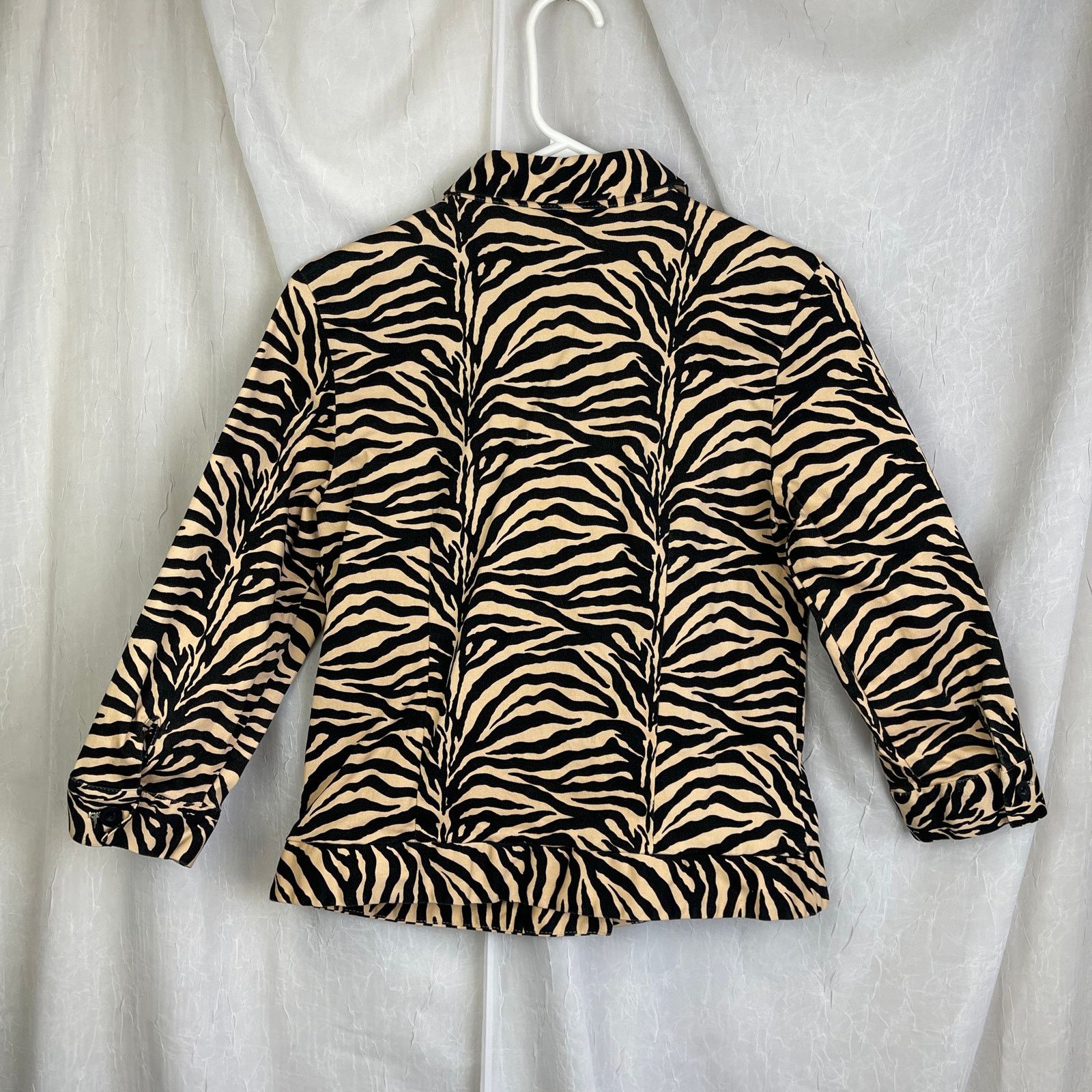 Vintage VTG Allison Taylor Tan Black Cropped Jacket Zebra Tiger XS/S Size XS / US 0-2 / IT 36-38 - 18 Thumbnail