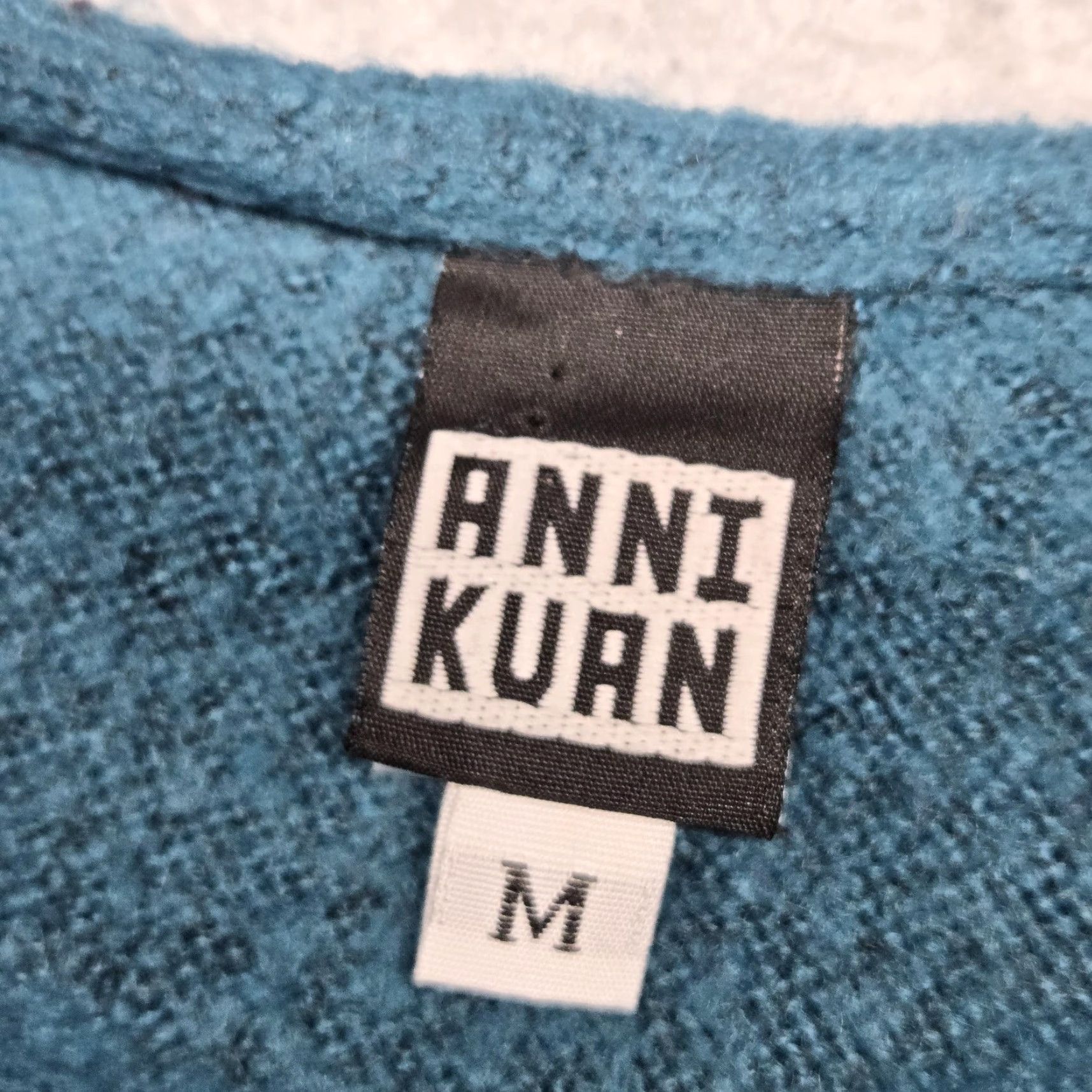 Ganni Anni Kuan Womens Medium Tunic Sweater Blue Scoop Neck Textured Knit Stretch Size M / US 6-8 / IT 42-44 - 5 Thumbnail