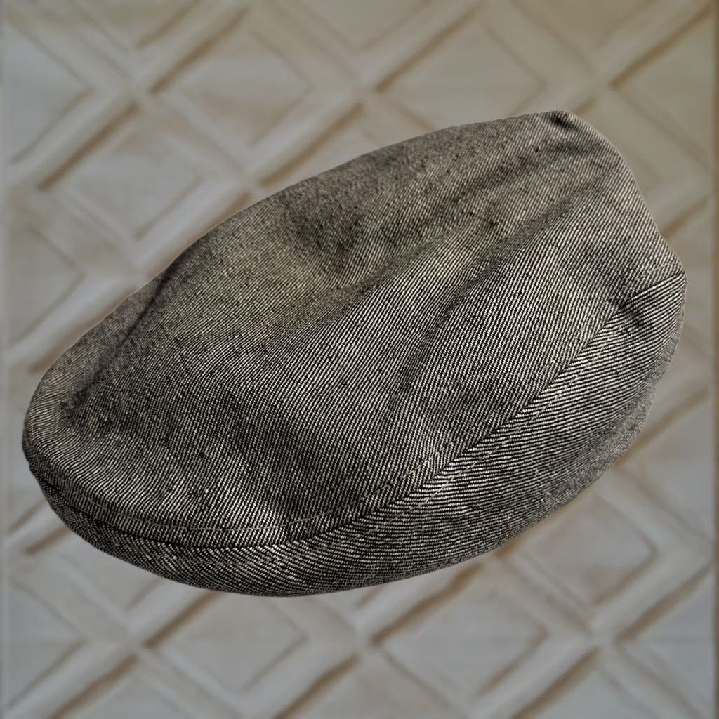 Denime VINTAGE Cabbie Newsboy Denim Fitted L Cap Gray Mens Hat Cap L Size ONE SIZE - 1 Thumbnail