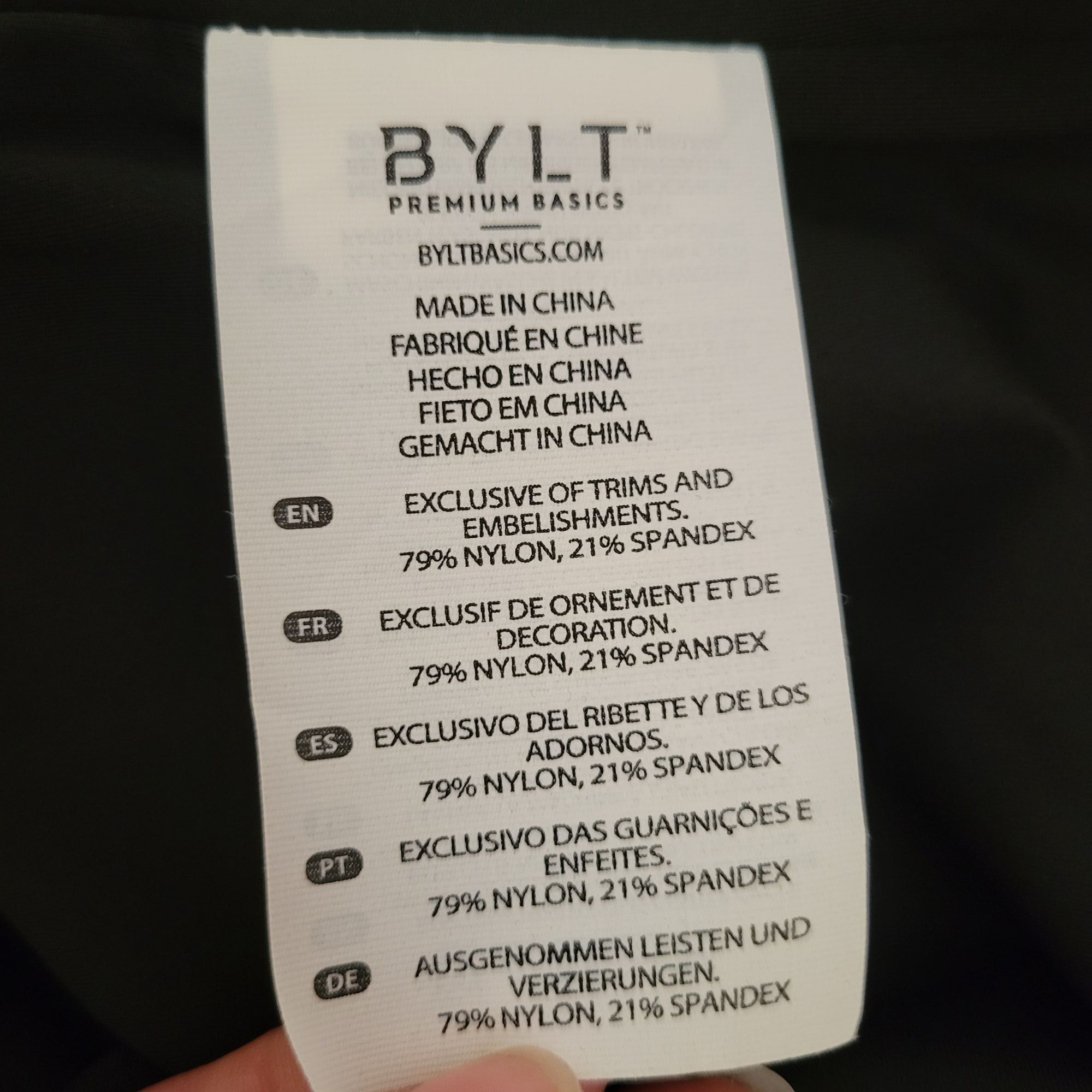 BYLT Premium Basics BYLT Premium Basics Contour Short Sleeve Top Black XL Nylon Size XL / US 12-14 / IT 48-50 - 7 Thumbnail