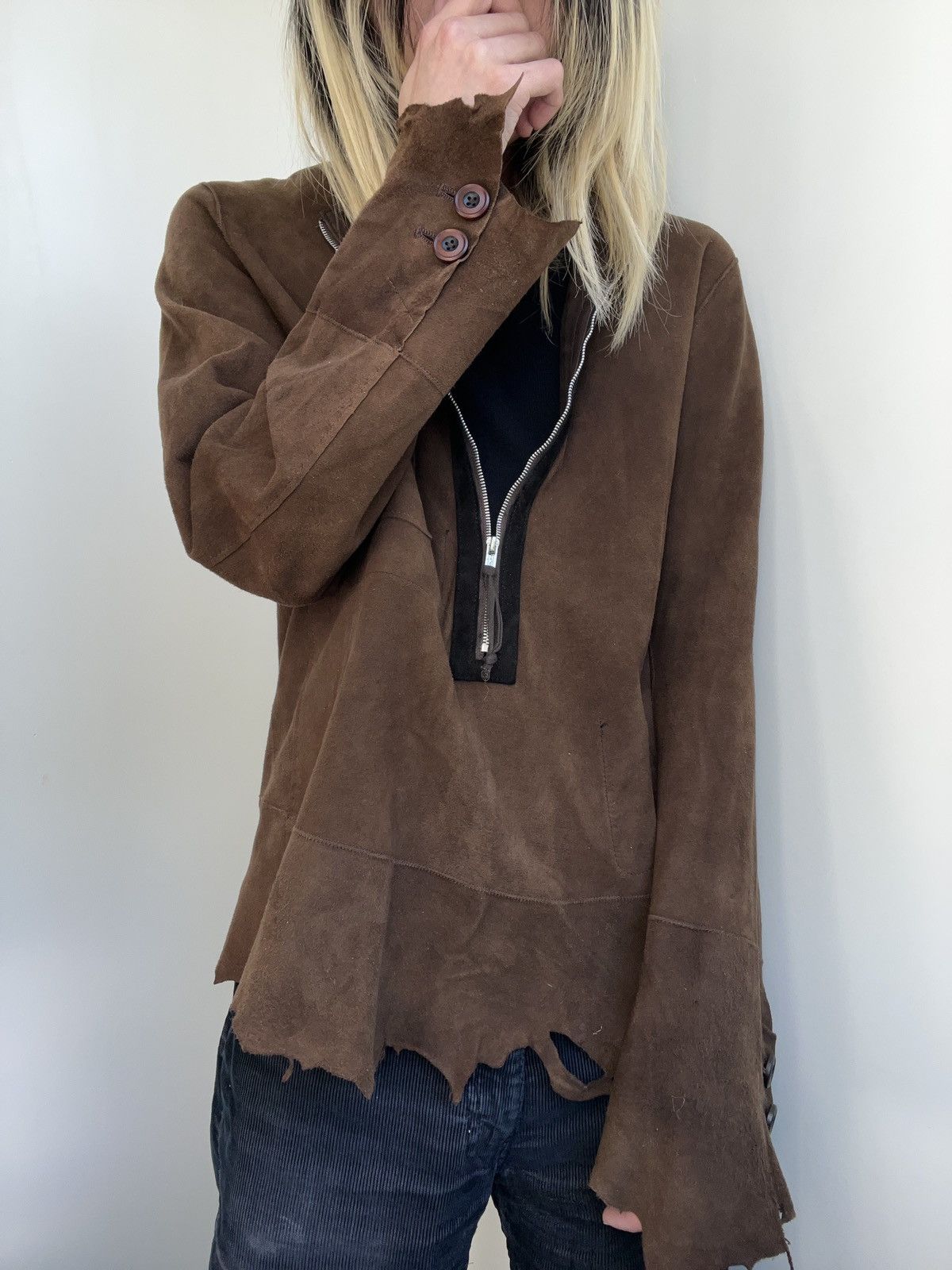 Takahiromiyashita The Soloist. Rough out leather L/S tunic longsleeve Size US M / EU 48-50 / 2 - 1 Thumbnail