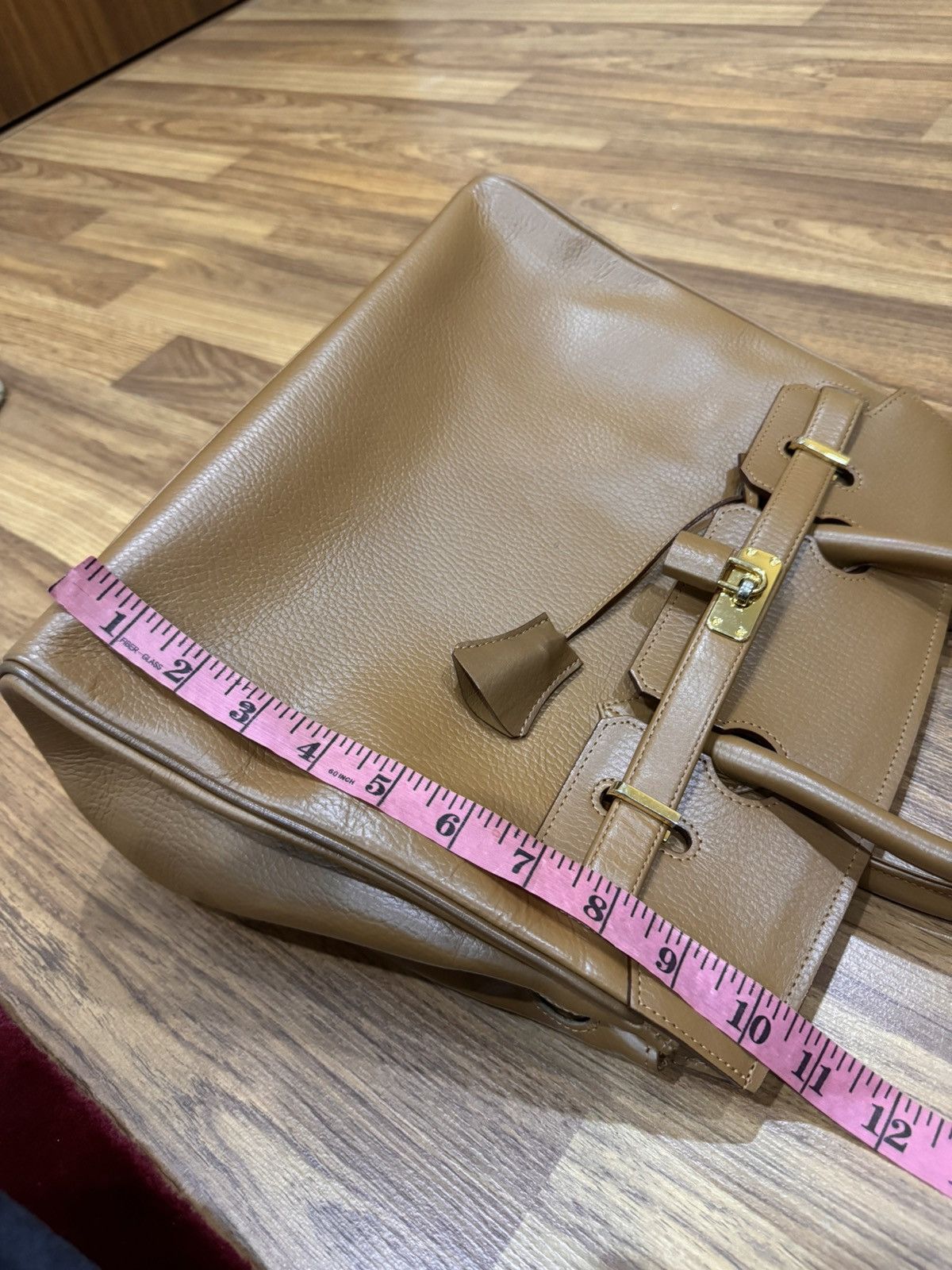 Handmade HANDMADE LEATHER BEIGE 'BIRKIN' BAG Size ONE SIZE - 12 Thumbnail