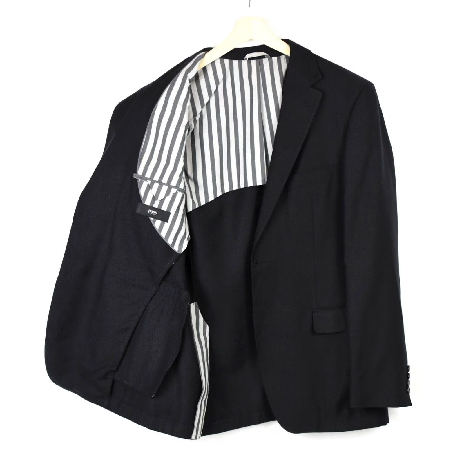 Hugo Boss HUGO BOSS Scola Black Label Blazer Men's US 40L Wool & Silk Blend Half Lined Size 40R - 4 Thumbnail