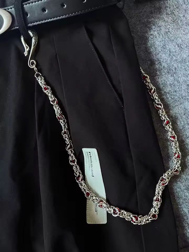 Jean Snake Bone Clamp Red Beads Pants Chain Size ONE SIZE - 5 Thumbnail