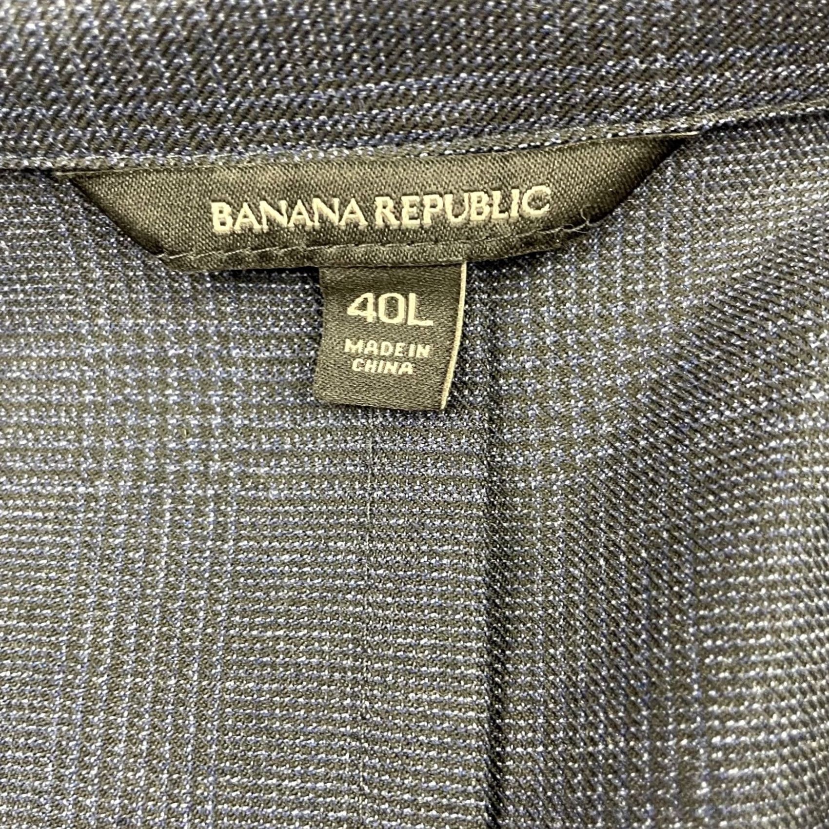Banana Republic Banana Republic Men's Slim Fit Wool Blend Suit Blue Plaid • 40L 2 Piece Size 40R - 5 Thumbnail