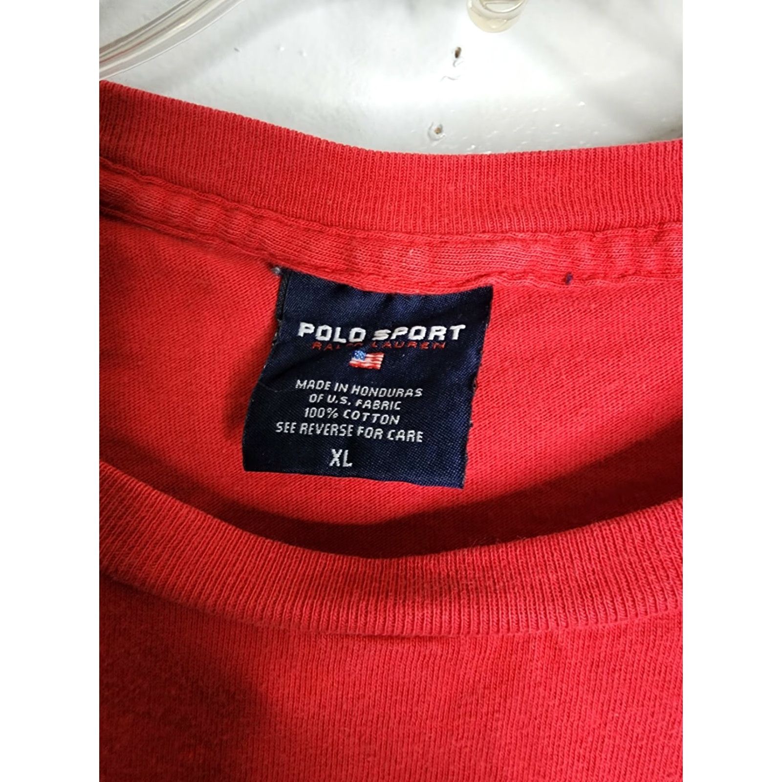 Vintage VINTAGE Polo Sport T-Shirt Men XL Red Spellout USA Flag 90s Ralph Lauren Polo Sport Shirt Mens XL Size US XL / EU 56 / 4 - 4 Thumbnail