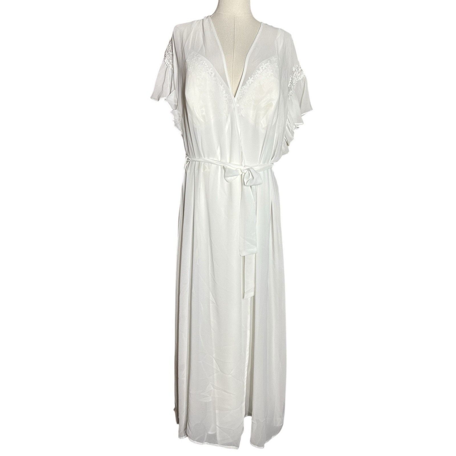 Other Flora Nikrooz Sheer Ivory Bridal Lingerie Robe Gown Set 1X Size ONE SIZE - 12 Thumbnail