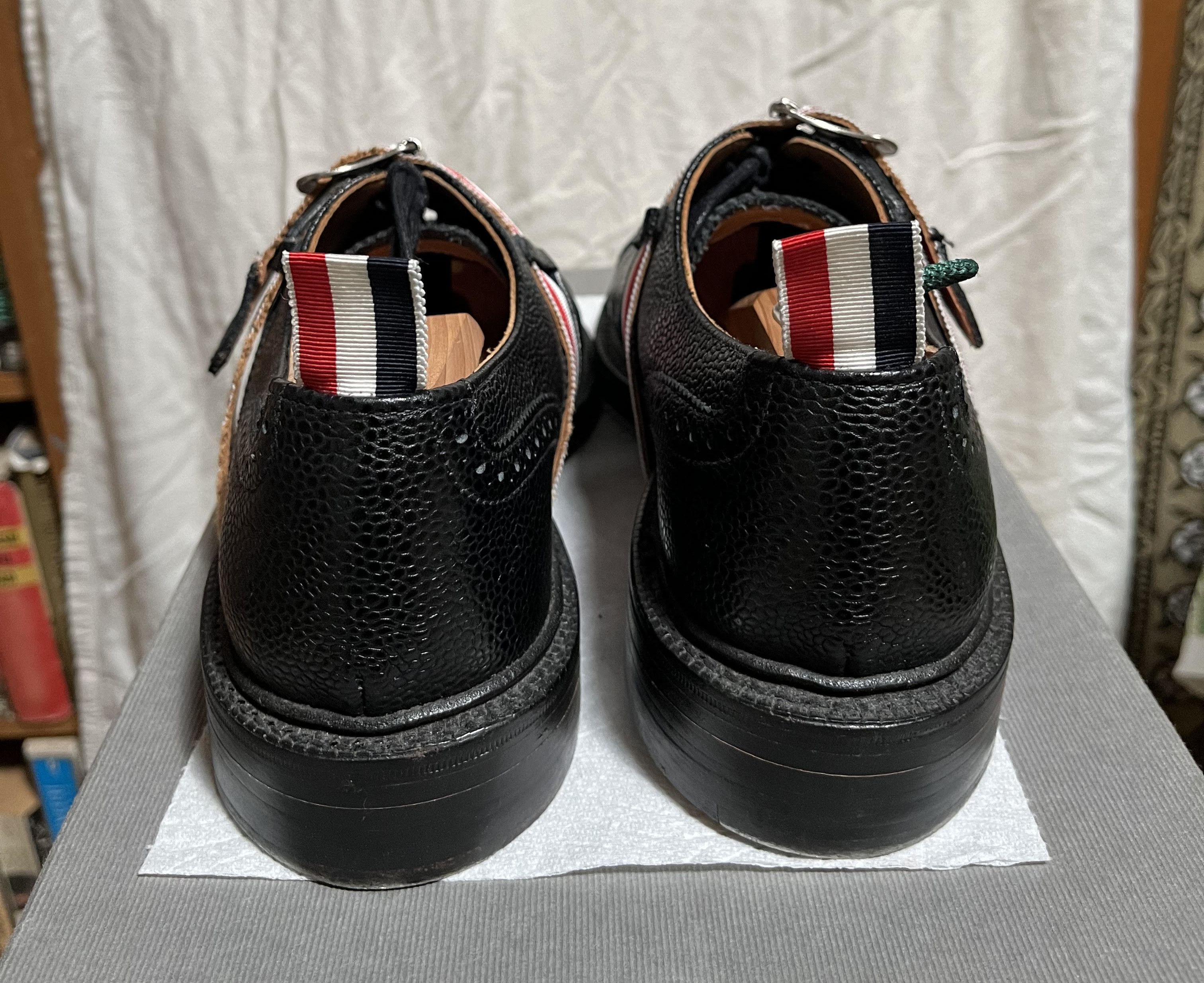 Thom Browne Pebbled Oxford Brogues with Signature Grosgrain Belts Size US 8 / EU 41 - 4 Thumbnail