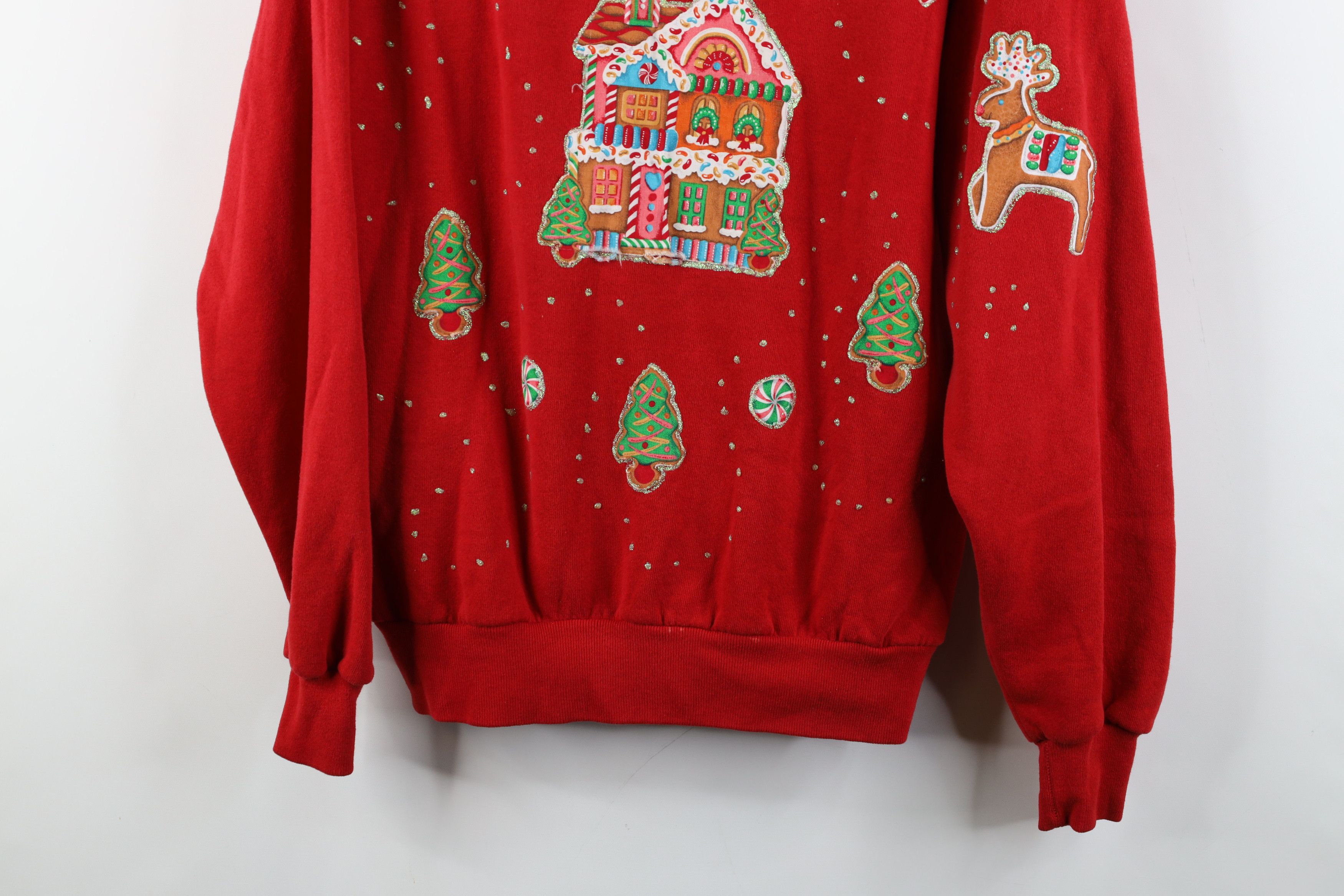 Vintage Vintage 90s Streetwear Gingerbread House Sweatshirt USA Size L / US 10 / IT 46 - 3 Thumbnail