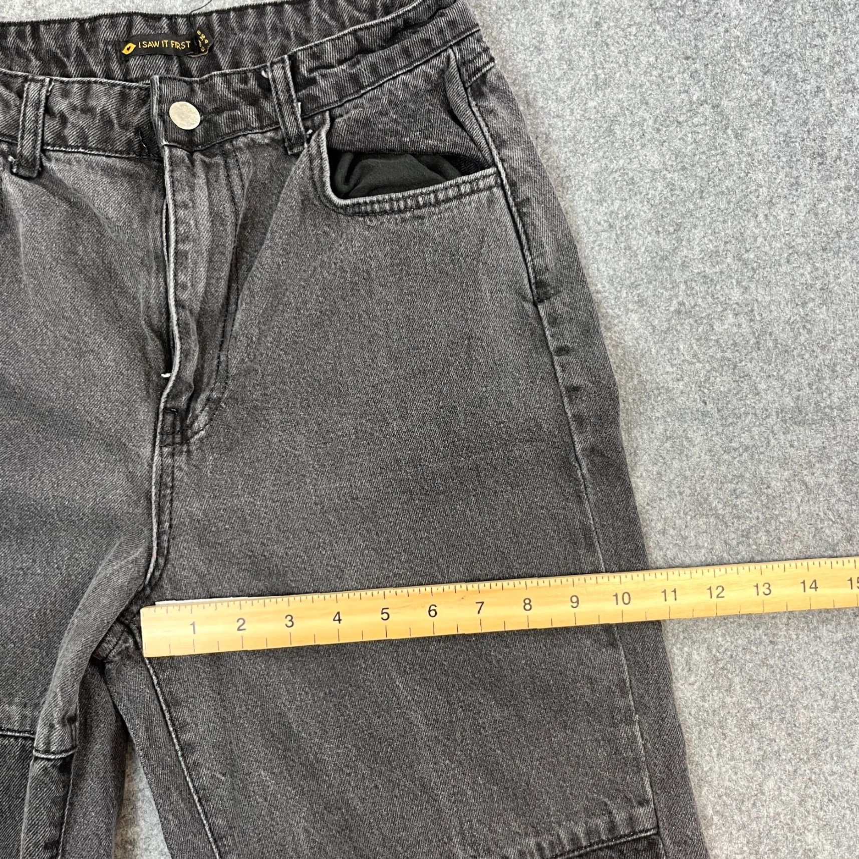 Vintage I Saw It First Womens Jeans Relaxed Baggy Straight W28 L32 Grey High Waist Denim 5-Pocket Shirt Womens Jeans England UK8 Vintage No Pattern Jeans Size 30" / US 8 / IT 44 - 5 Thumbnail