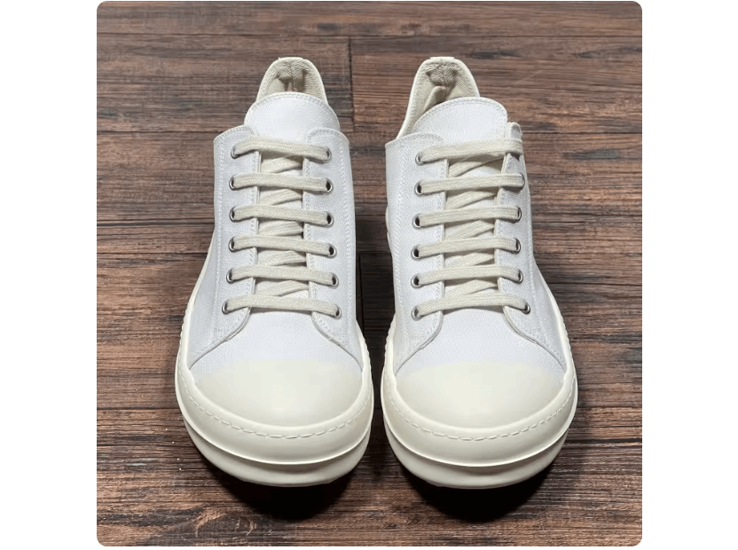 Rick Owens Drkshdw Rick Owens Men's Off-White Canvas Low Top Sneakers Size US 6 / EU 39 - 1 Thumbnail
